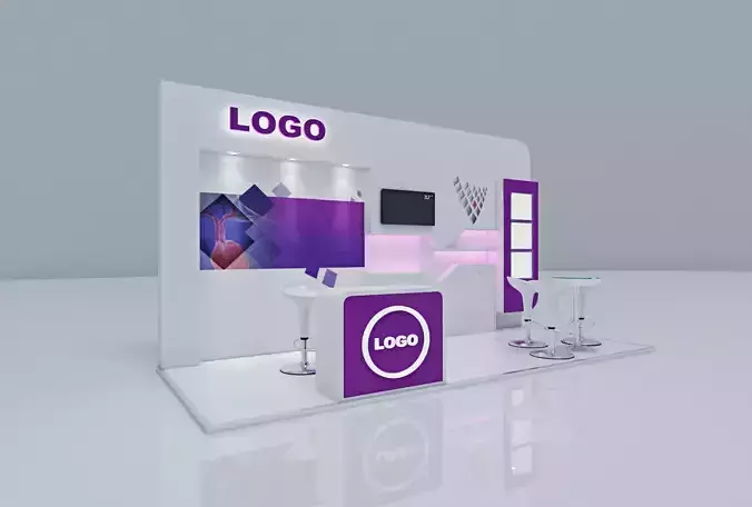 Stand 4 x 2 exhibition design 3D model