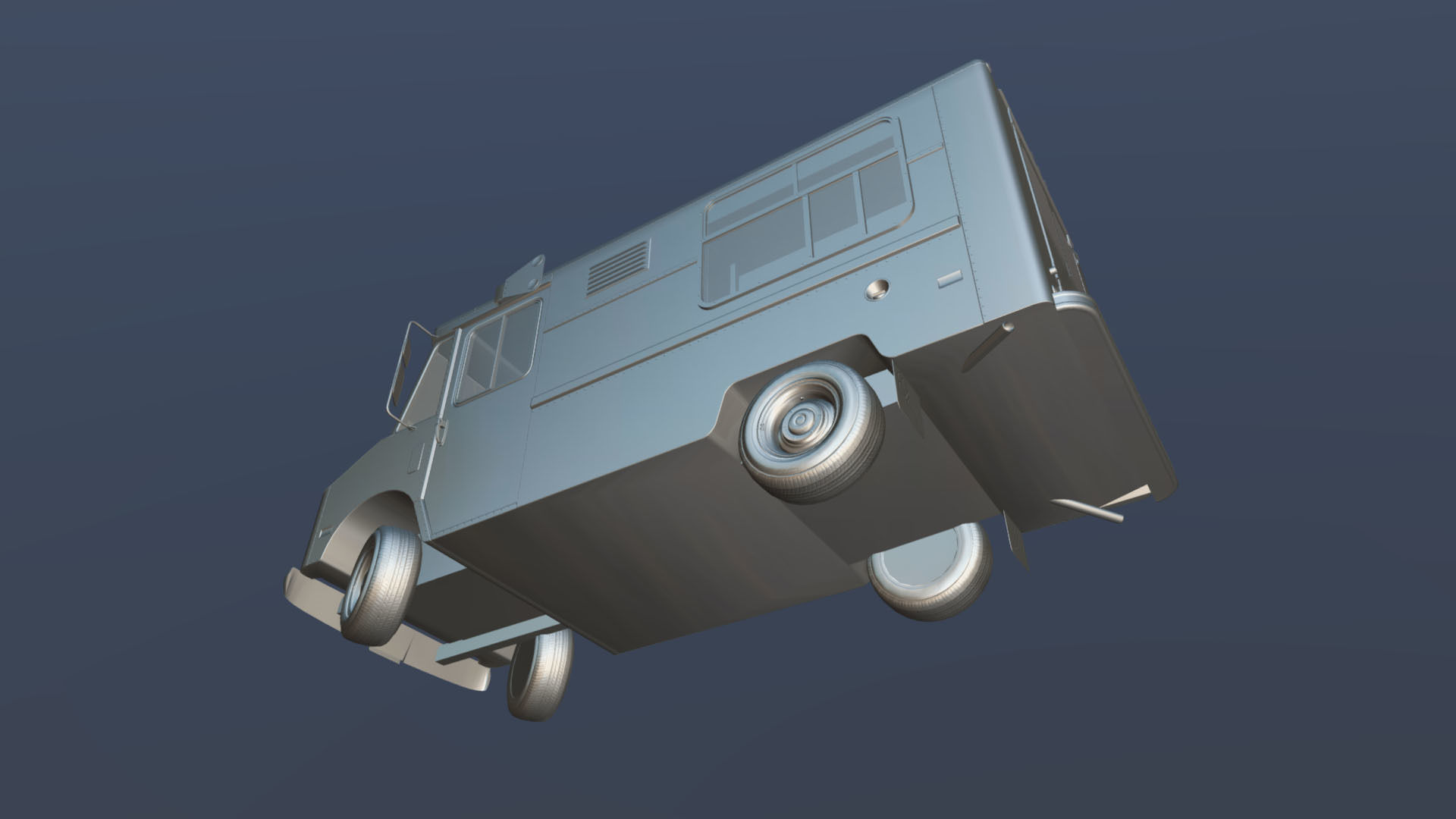 Ice Cream vintage truck Low-poly 3D model_38