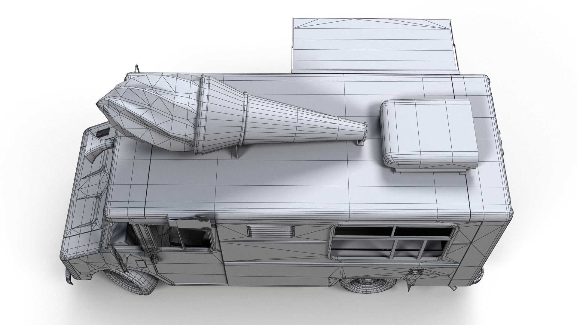 Ice Cream vintage truck Low-poly 3D model_17