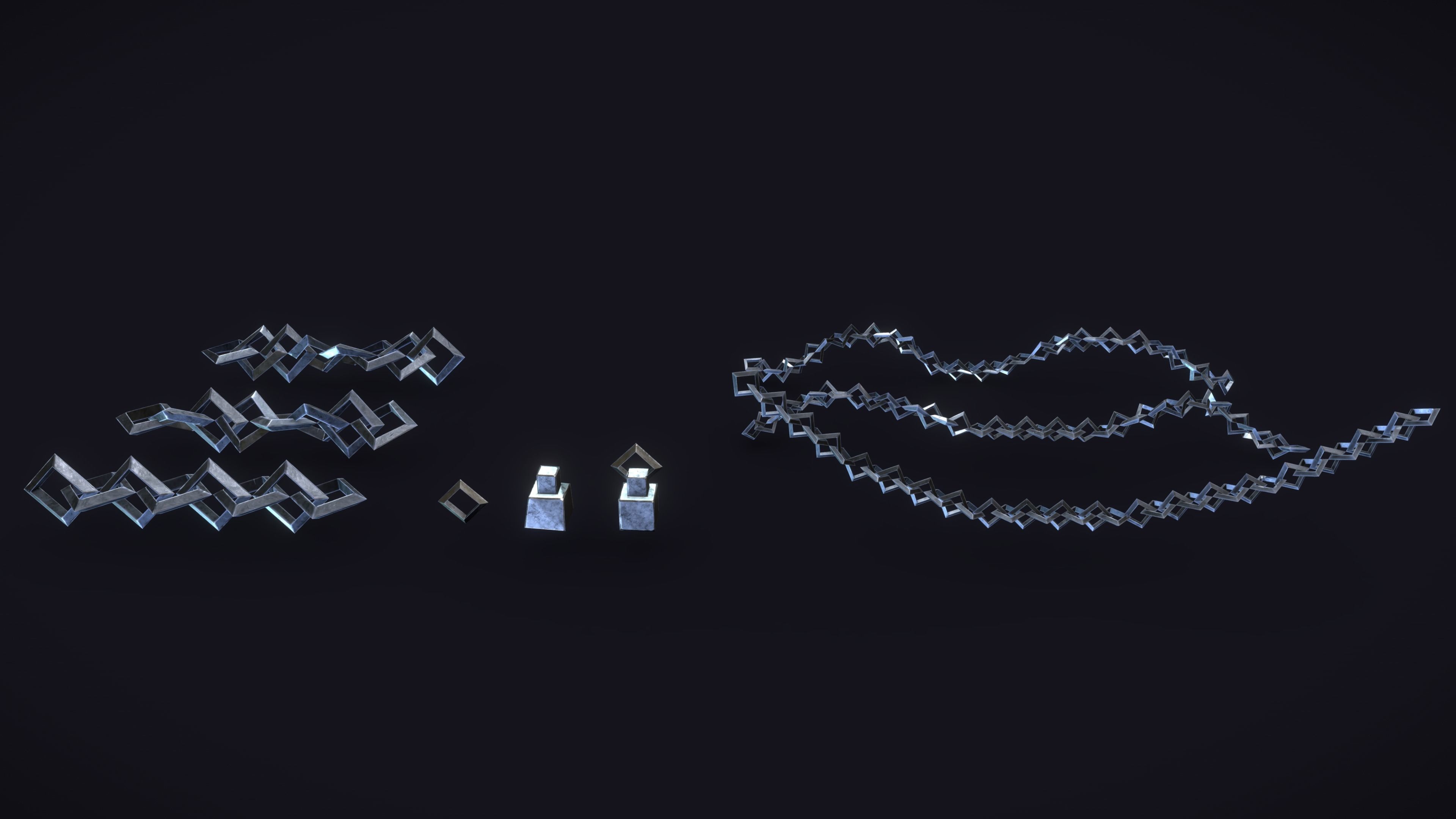 Stylized PBR Chains Pack Low-poly 3D model_4