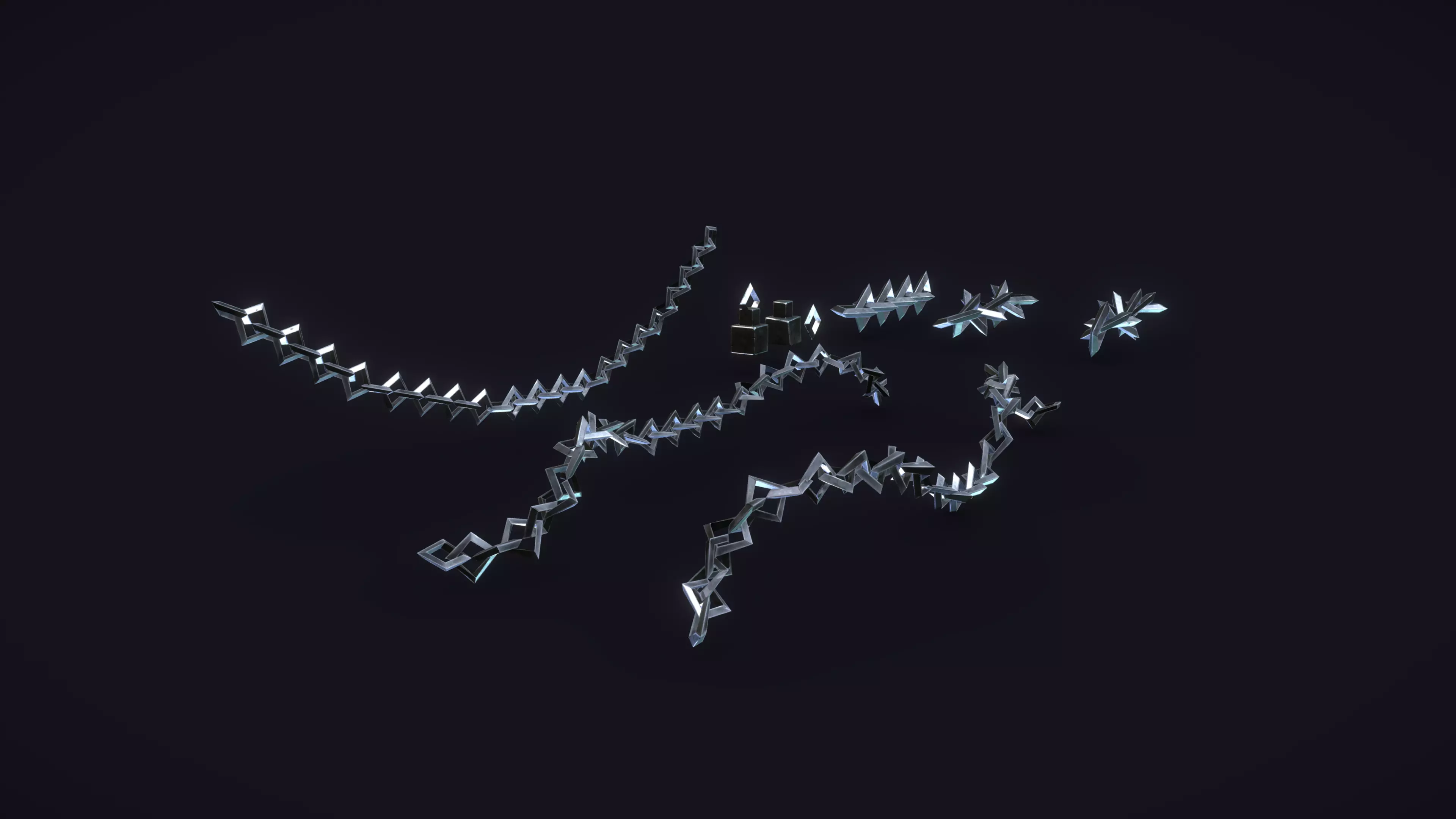 Stylized PBR Chains Pack Low-poly 3D model_0