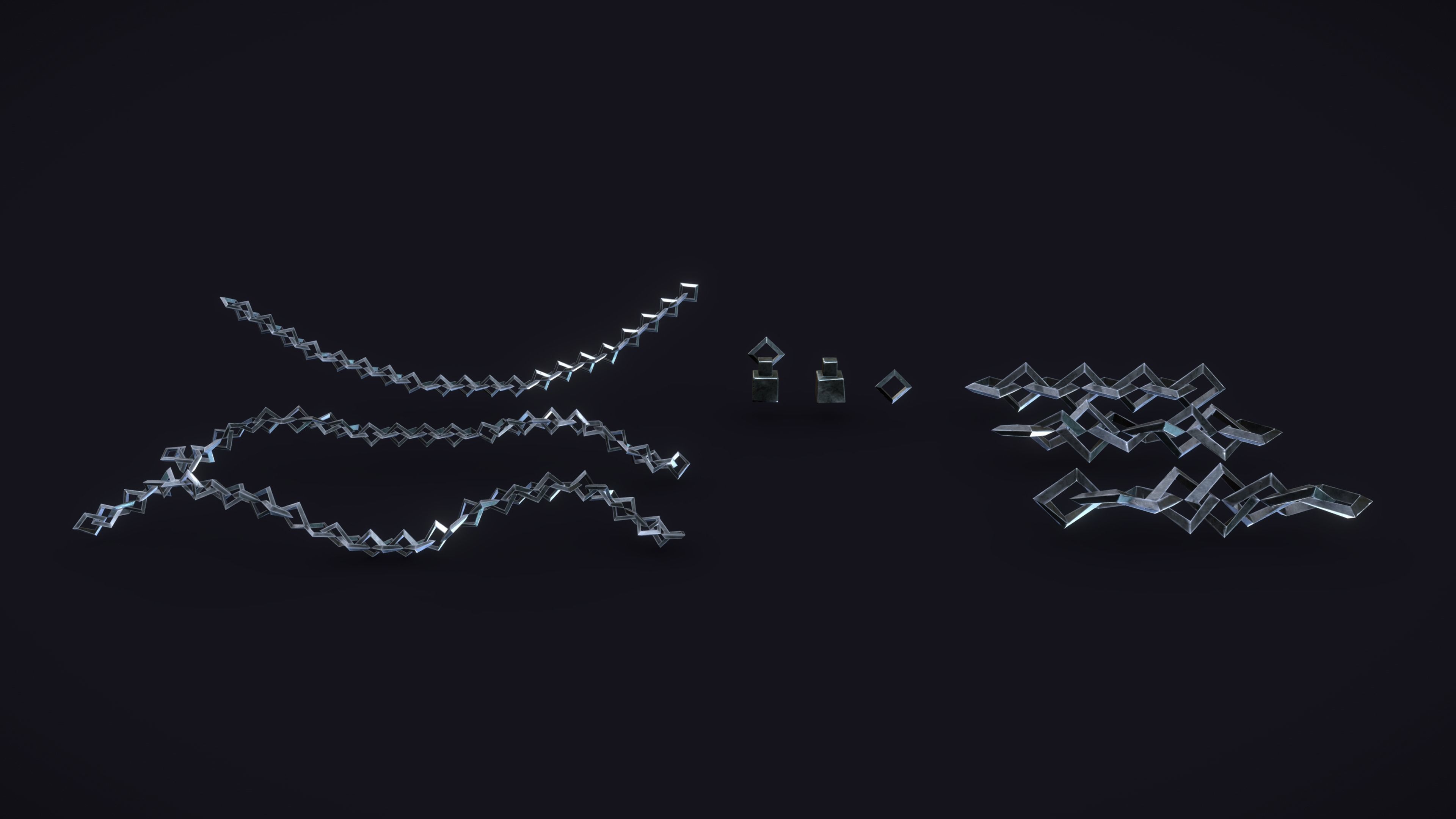Stylized PBR Chains Pack Low-poly 3D model_3