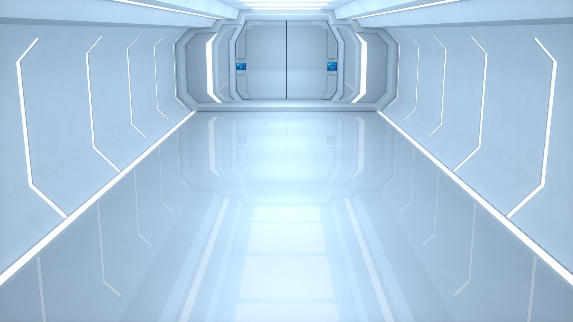 Sci Fi Room Low-poly 3D model_2