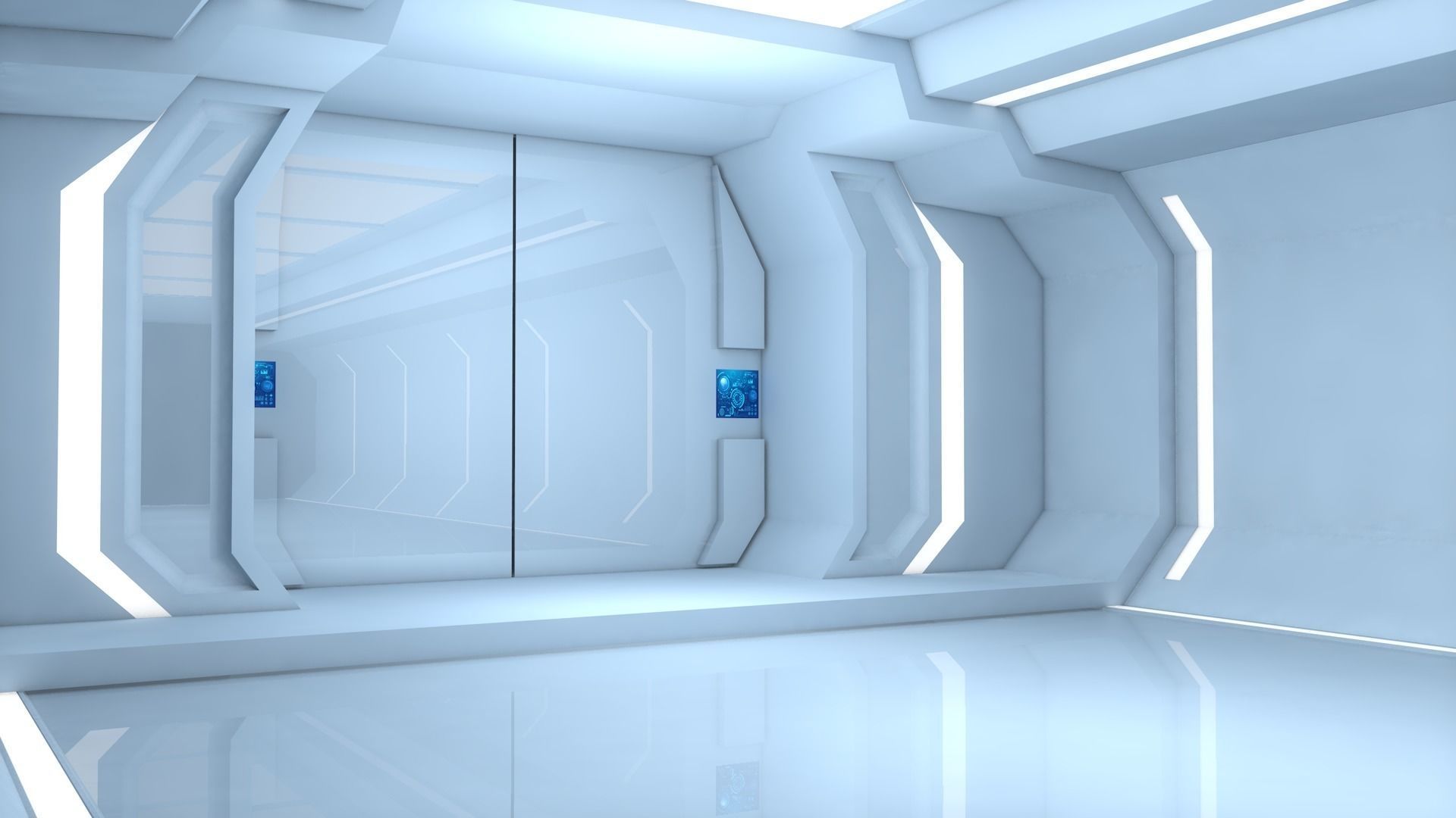 Sci Fi Room Low-poly 3D model_5