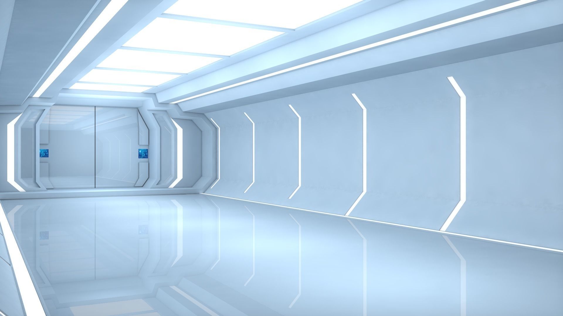 Sci Fi Room Low-poly 3D model_3