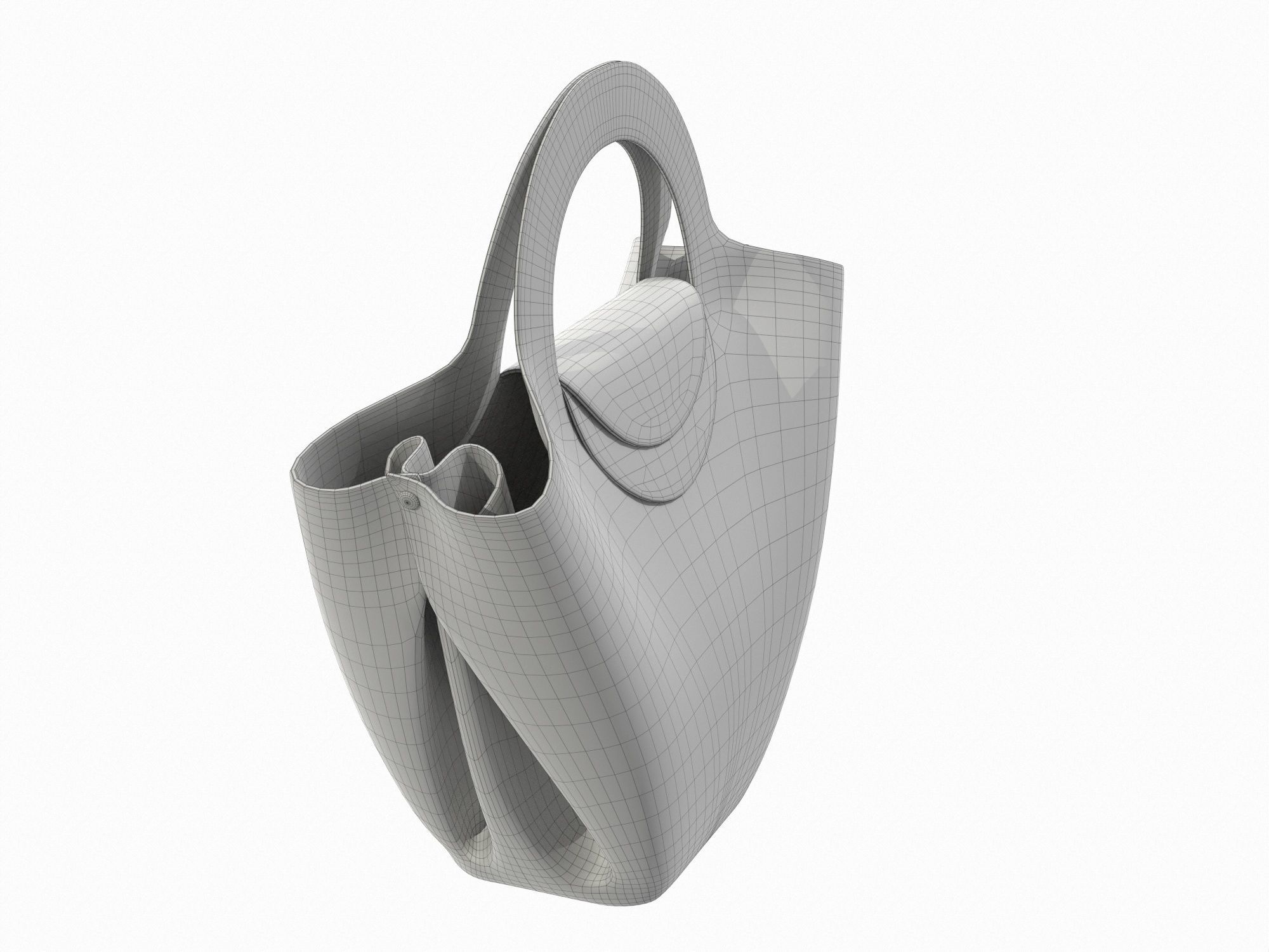 Bottega Veneta Doll Bag White 3D model_6