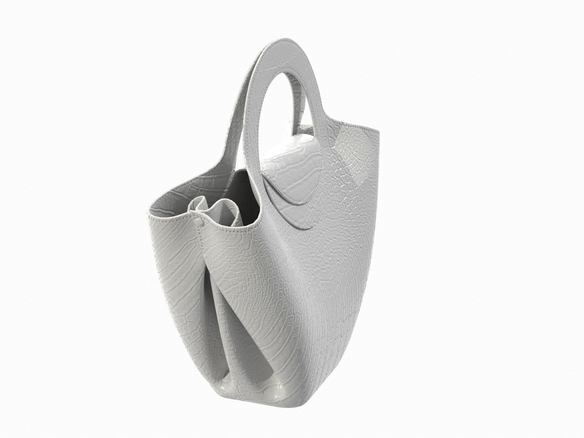 Bottega Veneta Doll Bag White 3D model_1