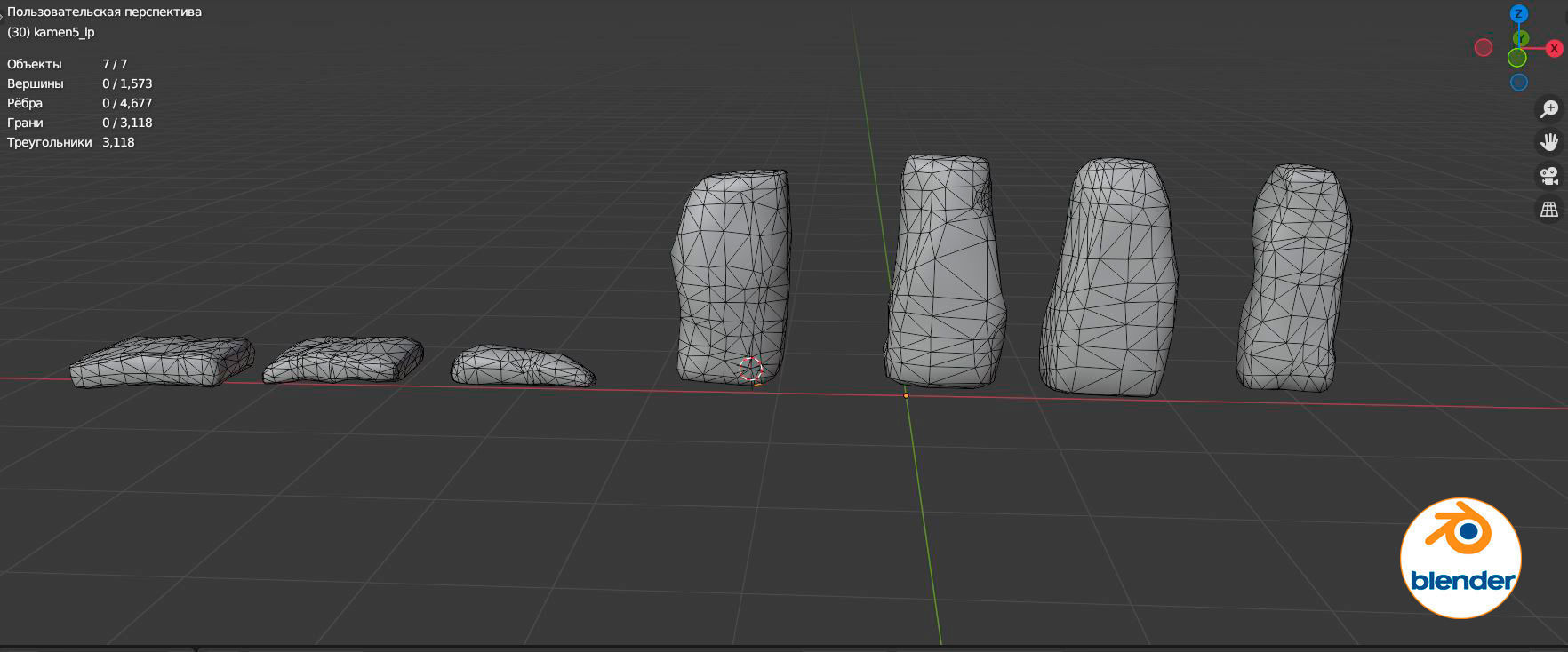 old stone Stonehenge Low-poly 3D model_16