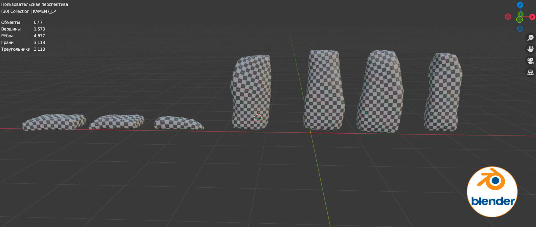 old stone Stonehenge Low-poly 3D model_17