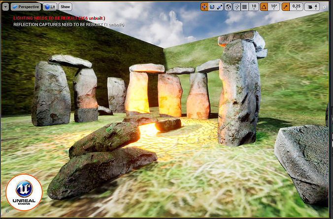 old stone  Stonehenge Low-poly 3D model