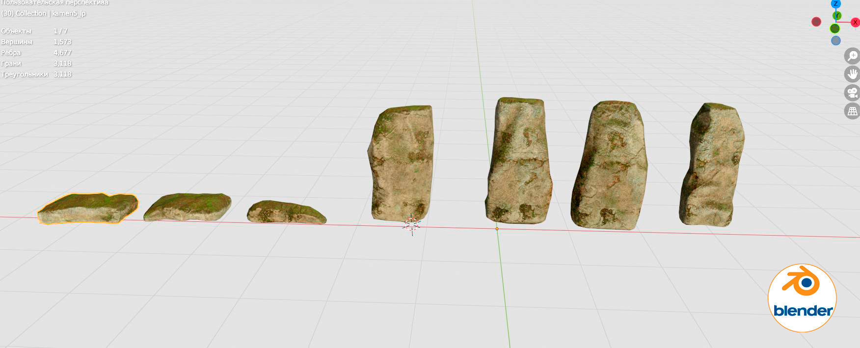 old stone Stonehenge Low-poly 3D model_15