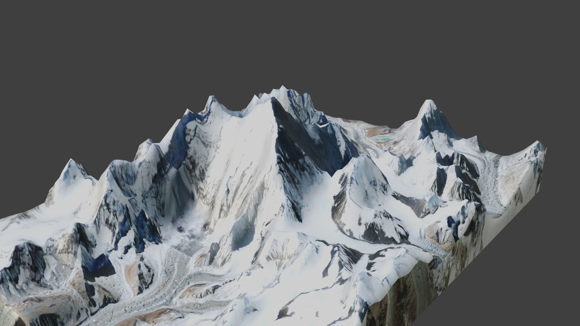 Everest Mountain Low-poly 3D model_3
