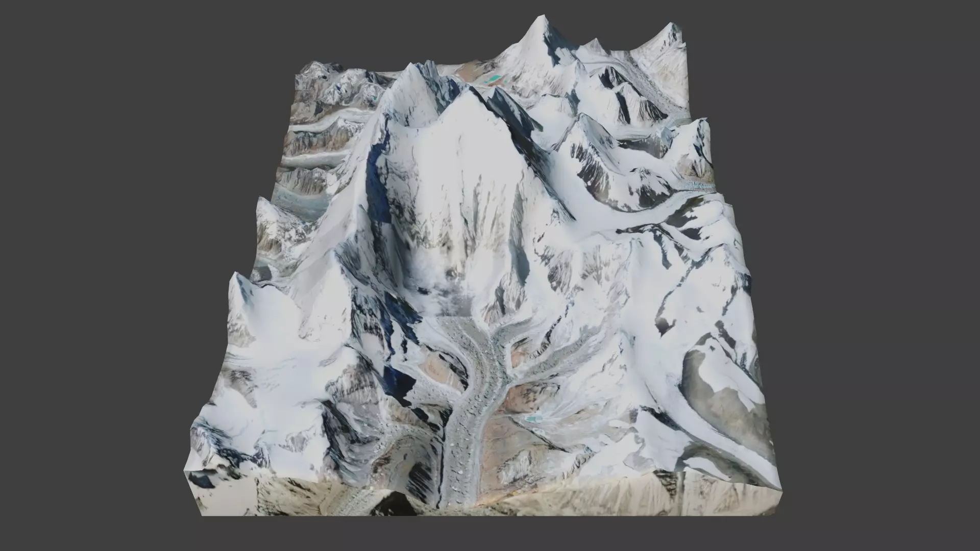 Everest Mountain Low-poly 3D model_0