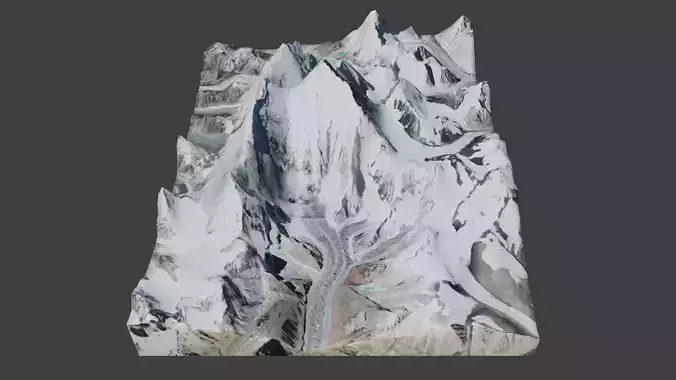 Everest Mountain Low-poly 3D model