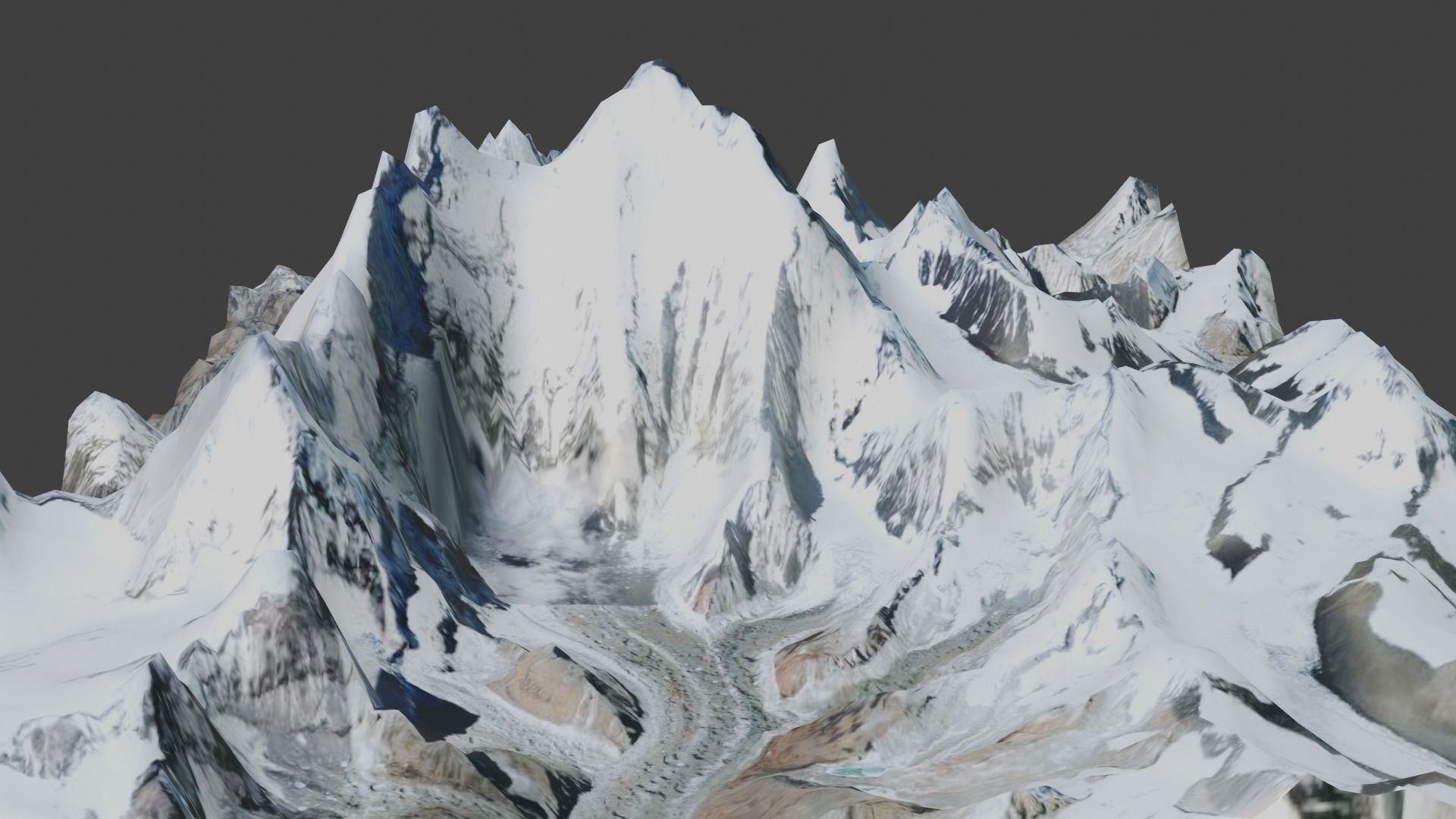 Everest Mountain Low-poly 3D model_18