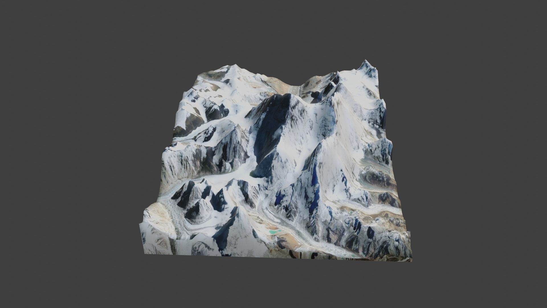 Everest Mountain Low-poly 3D model_13