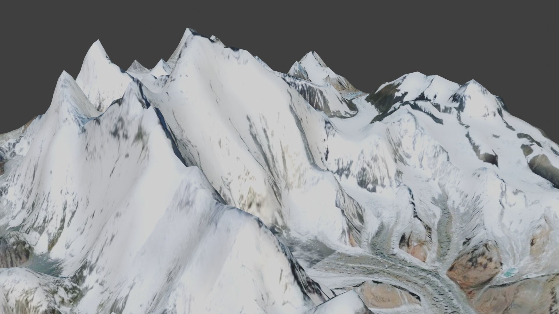 Everest Mountain Low-poly 3D model_19