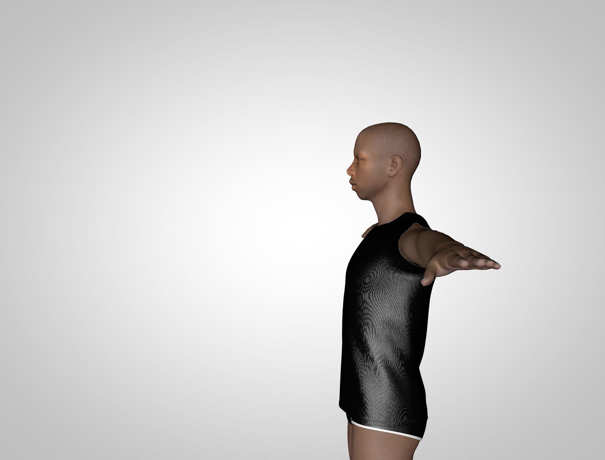 African Model man in swimsuit 3D model_6