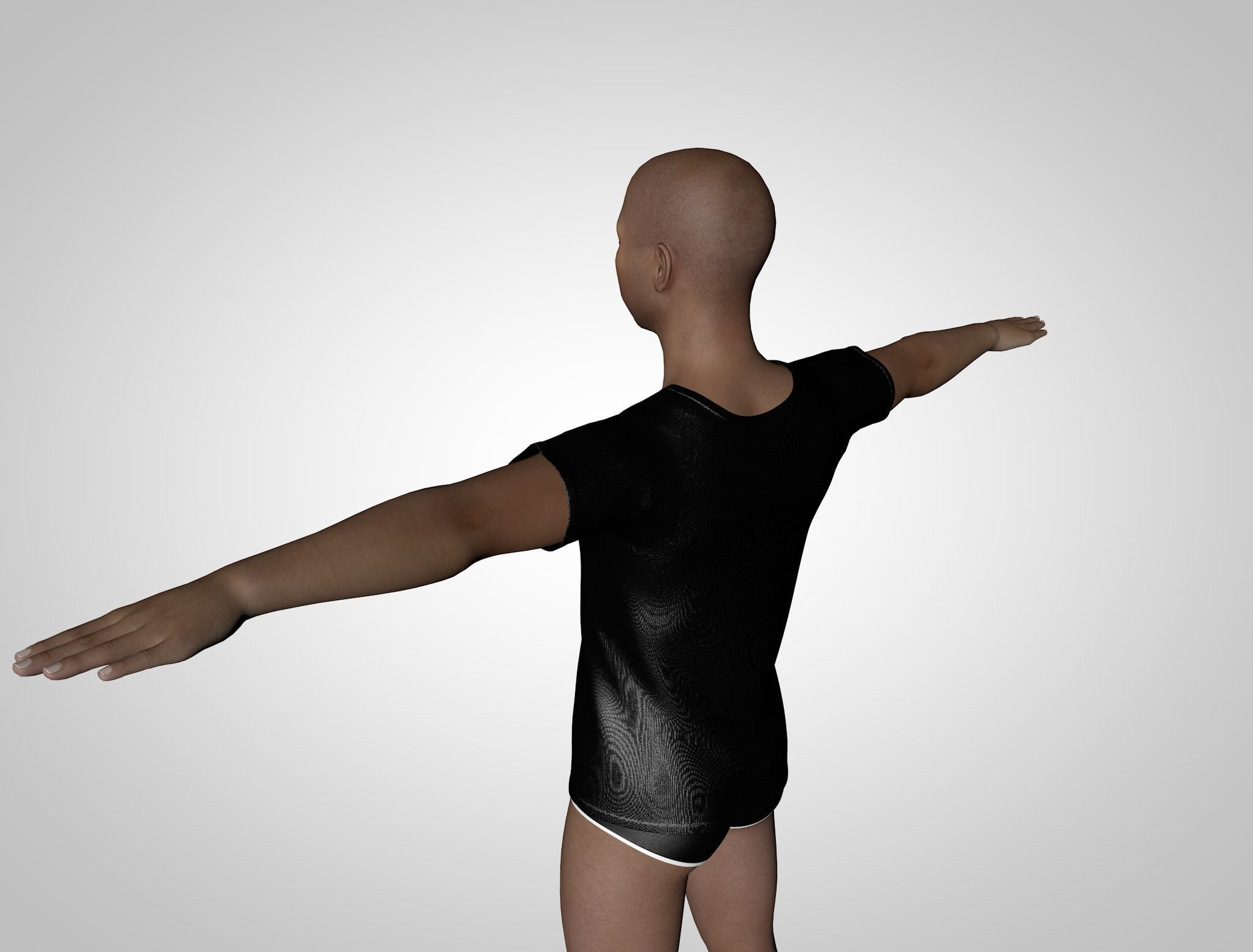 African Model man in swimsuit 3D model_9