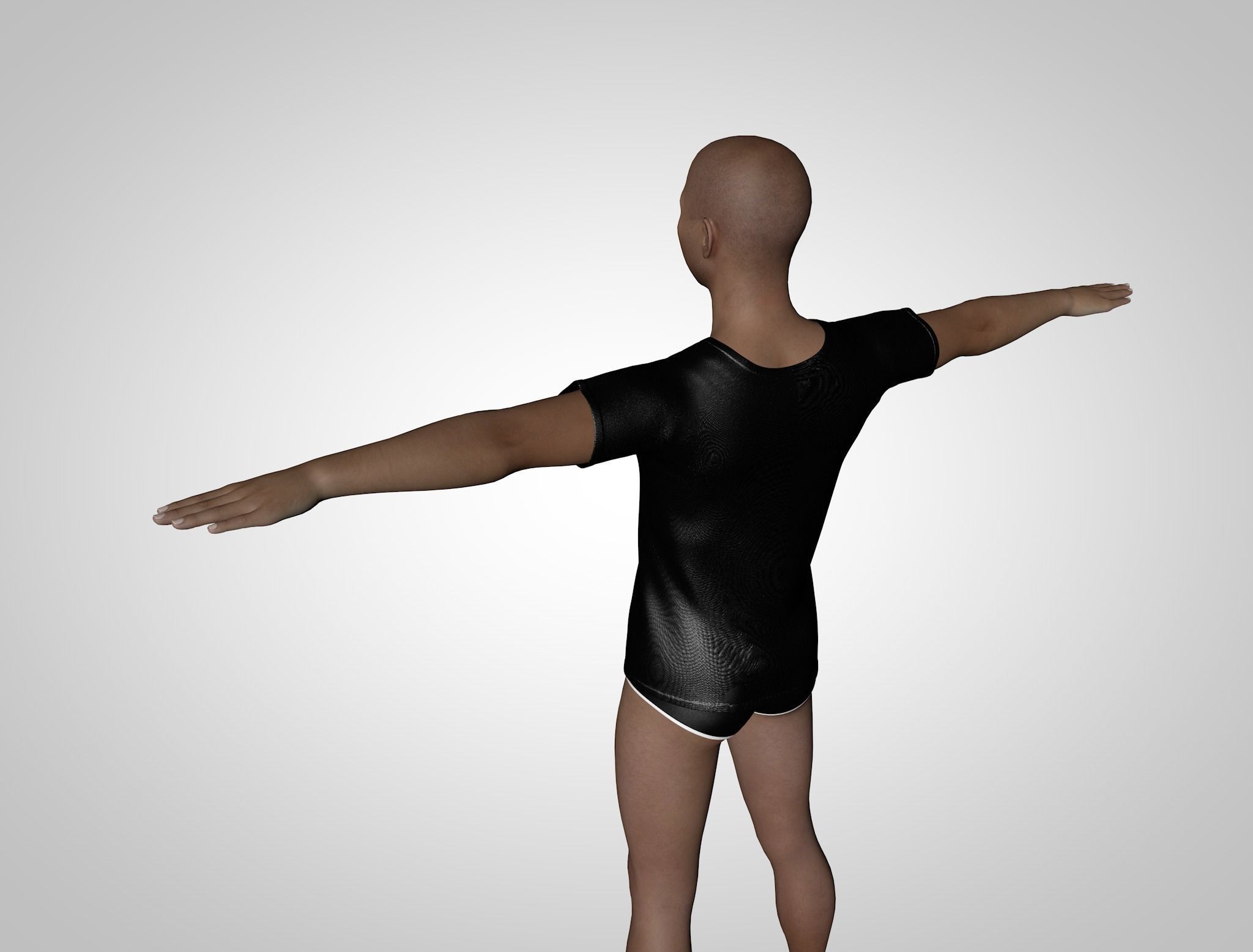 African Model man in swimsuit 3D model_3
