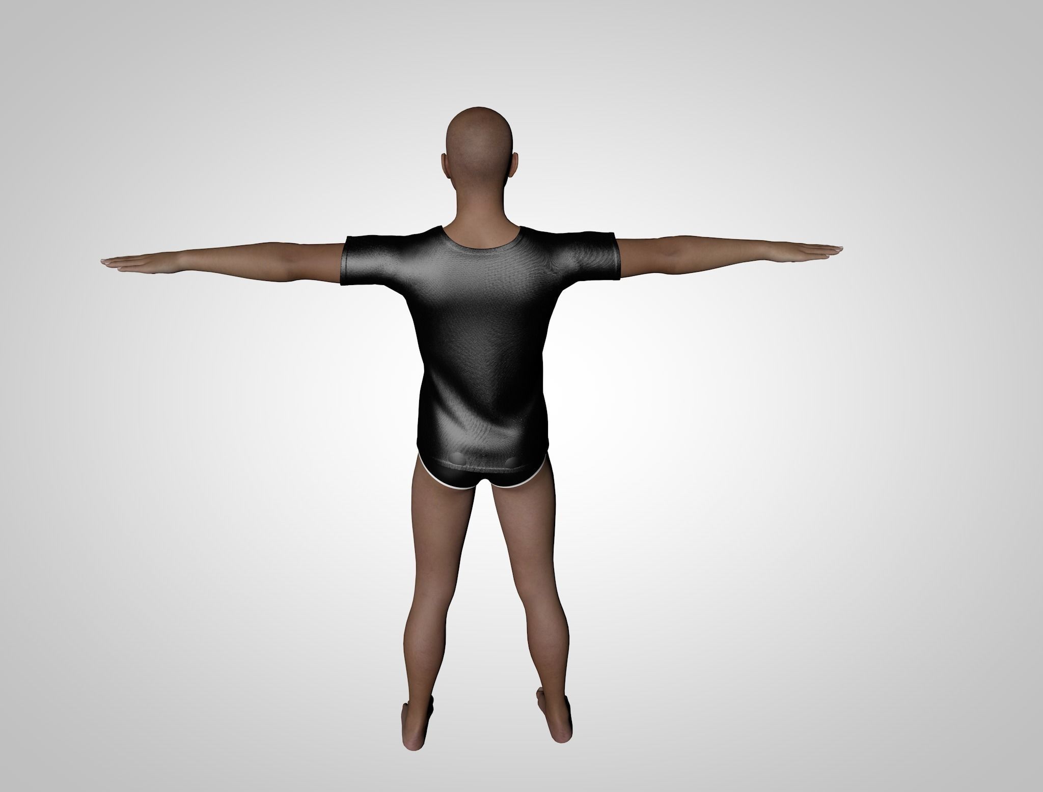 African Model man in swimsuit 3D model_2
