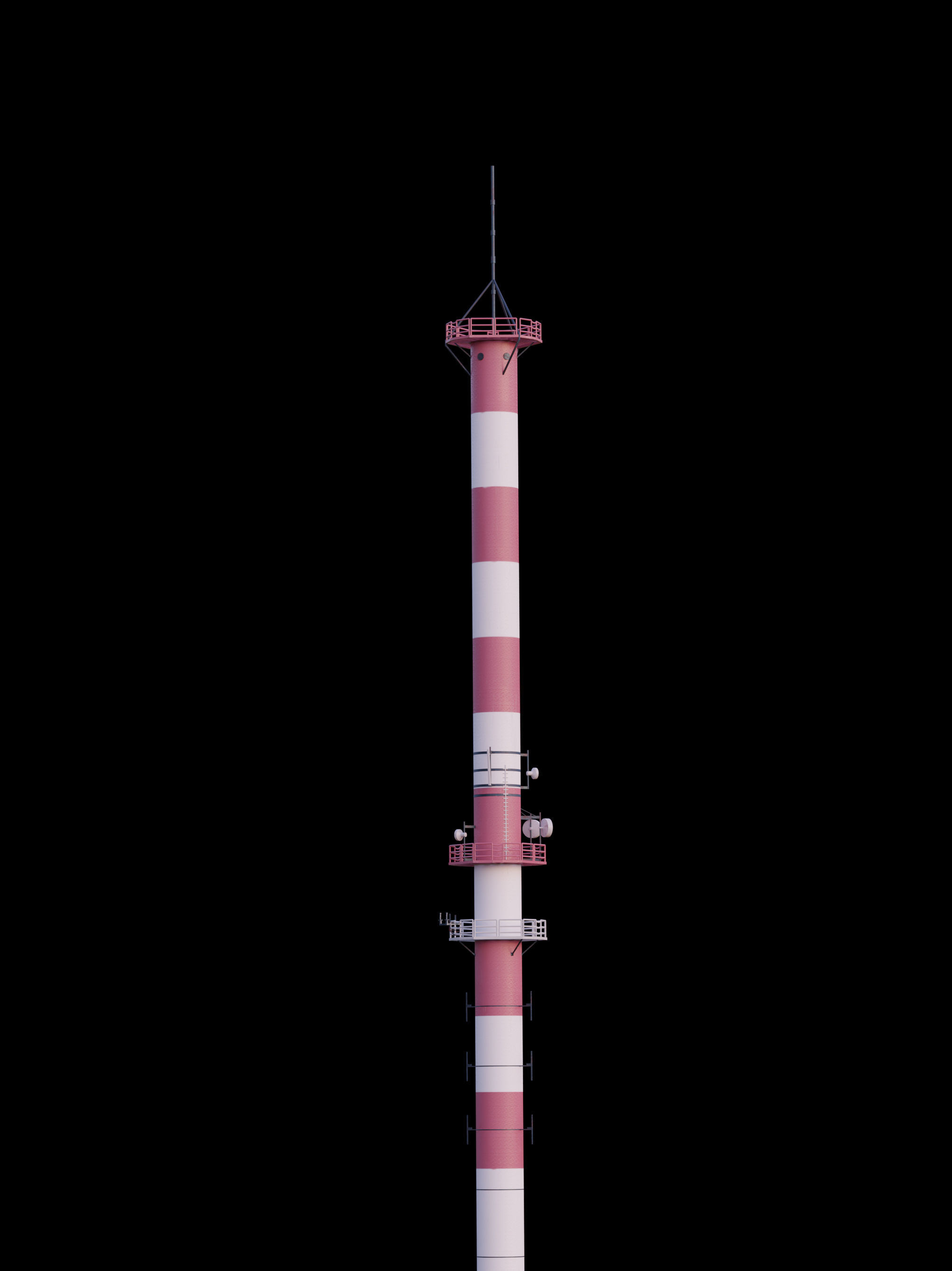 Military Transmission Mast Signalberg Damme Lower Saxony Germany Low-poly 3D model_2