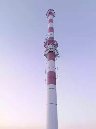 Military Transmission Mast Signalberg Damme Lower Saxony Germany Low-poly 3D model