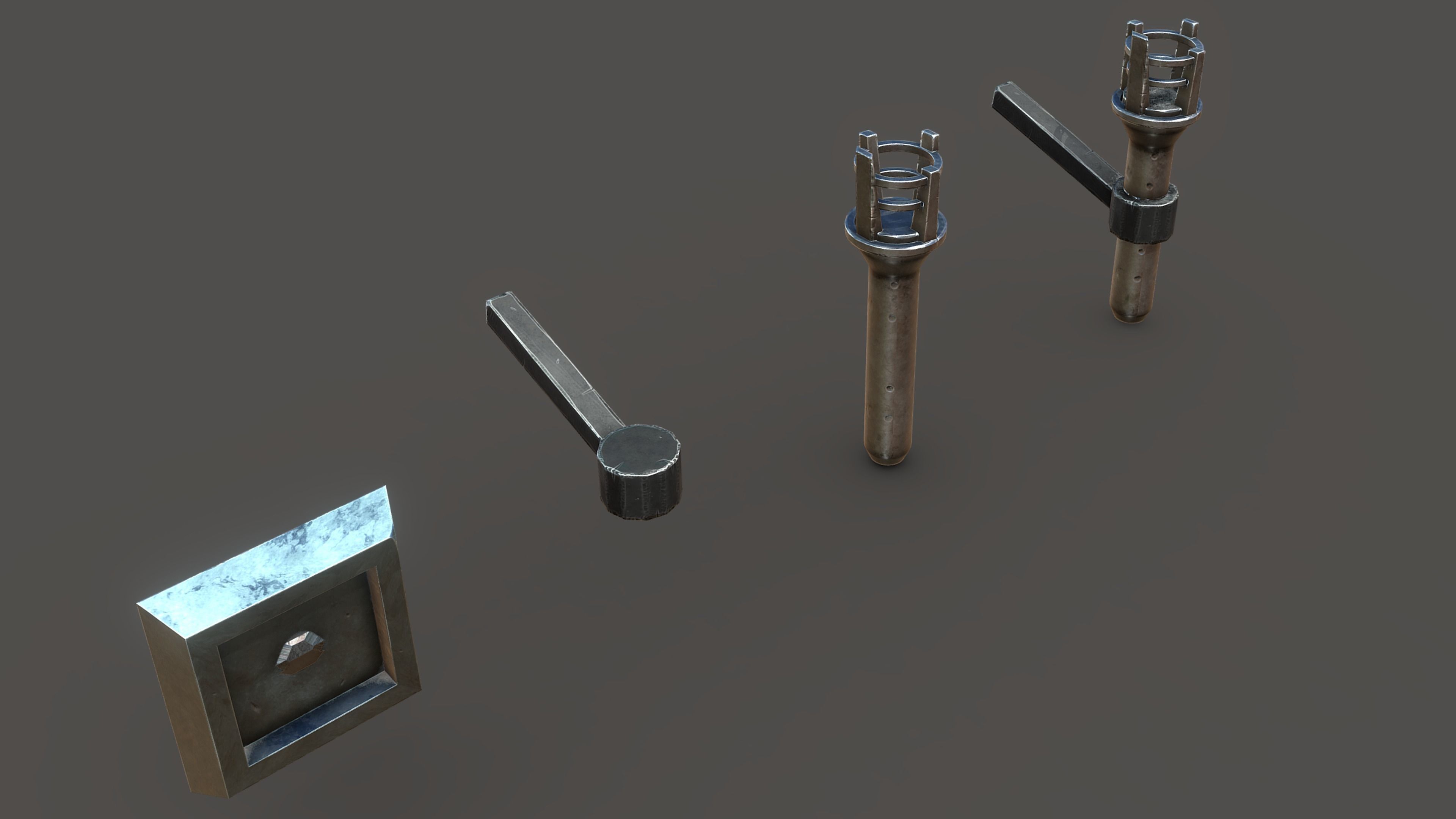 Stylized PBR Torch Small Pack Low-poly 3D model_6