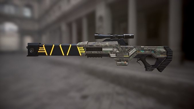 Dual Rounds Sniper Rifle Low-poly 3D model