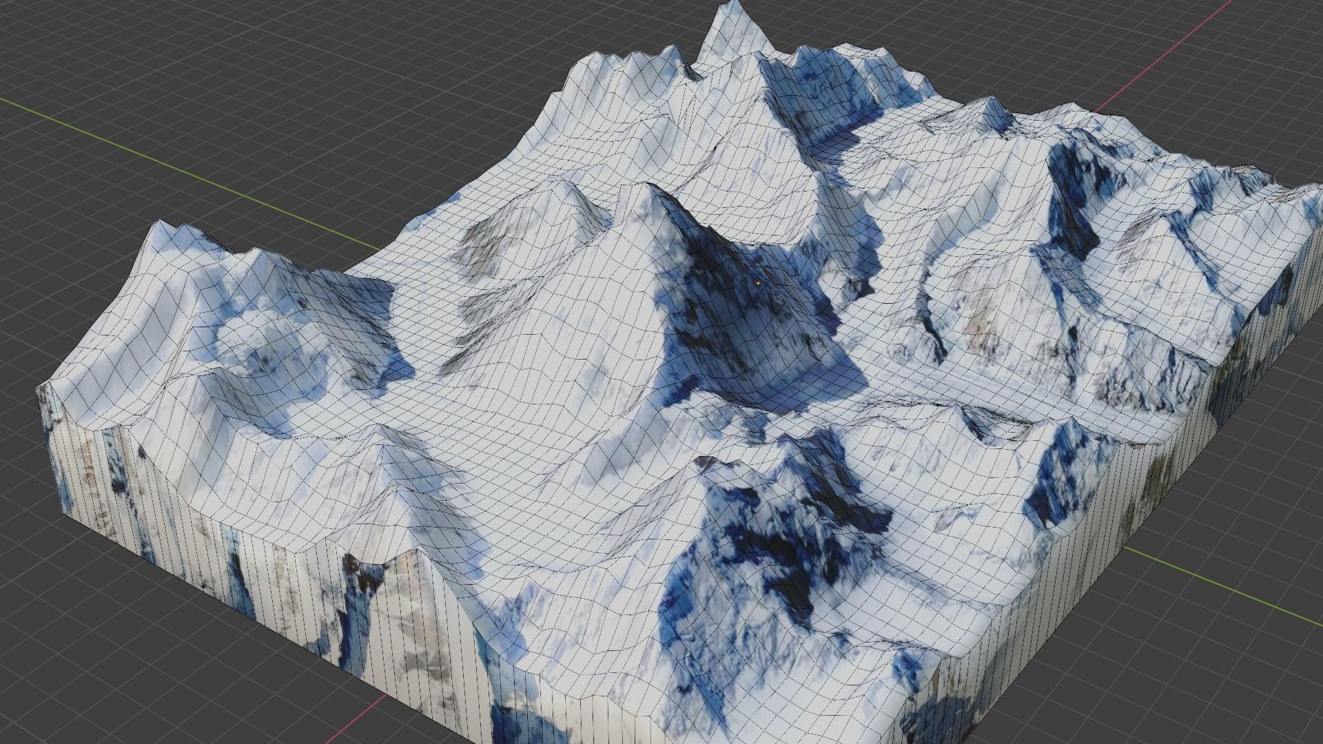 K2 Mountain Low-poly 3D model_7