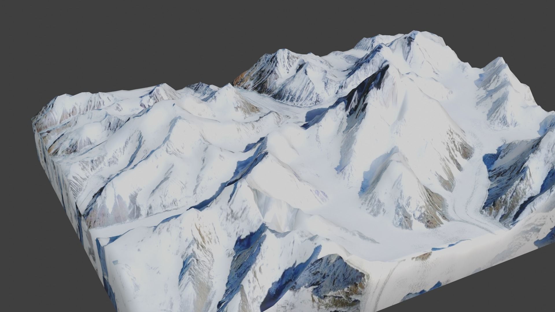 K2 Mountain Low-poly 3D model_4