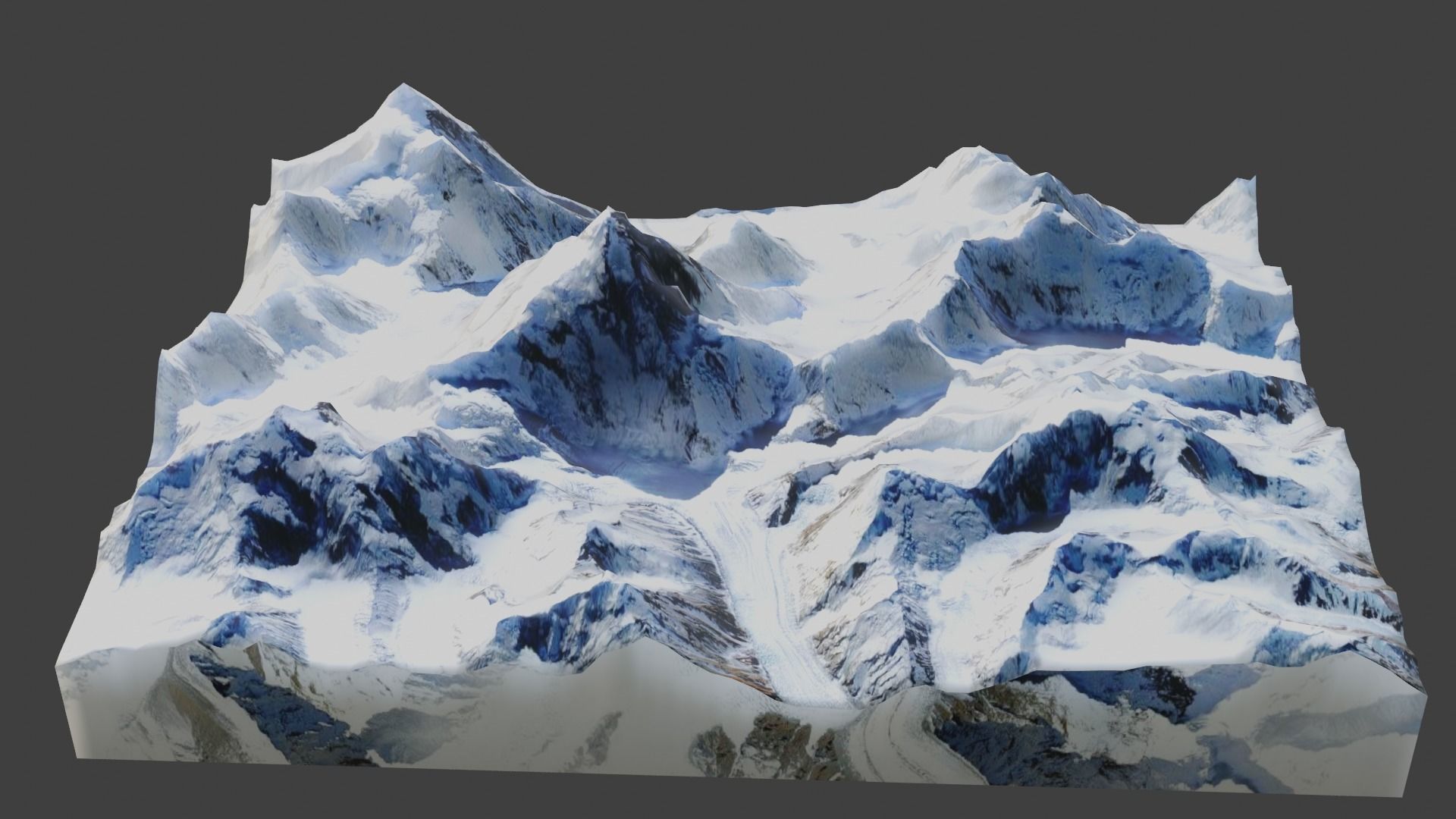 K2 Mountain Low-poly 3D model_1