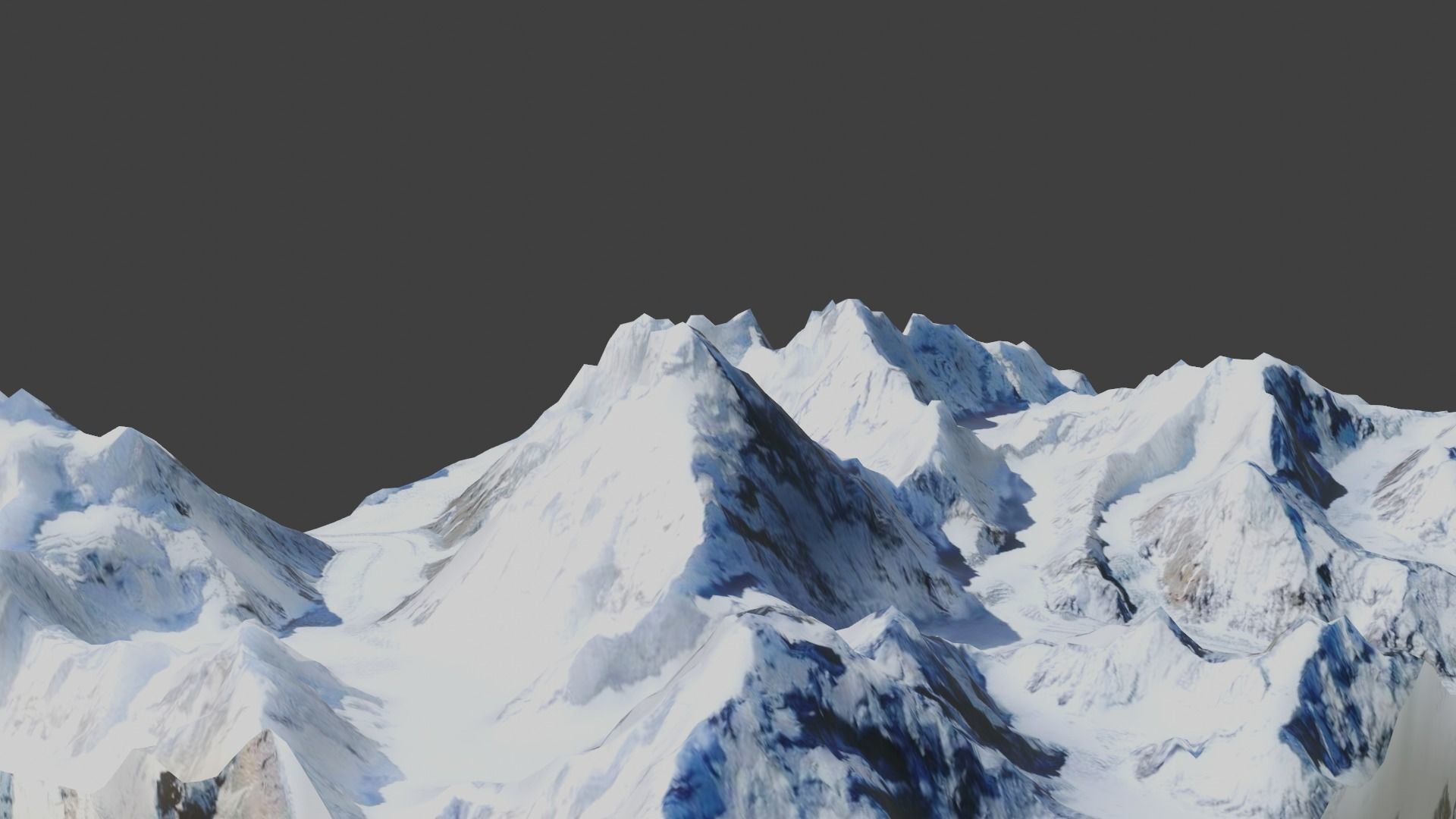 K2 Mountain Low-poly 3D model_2