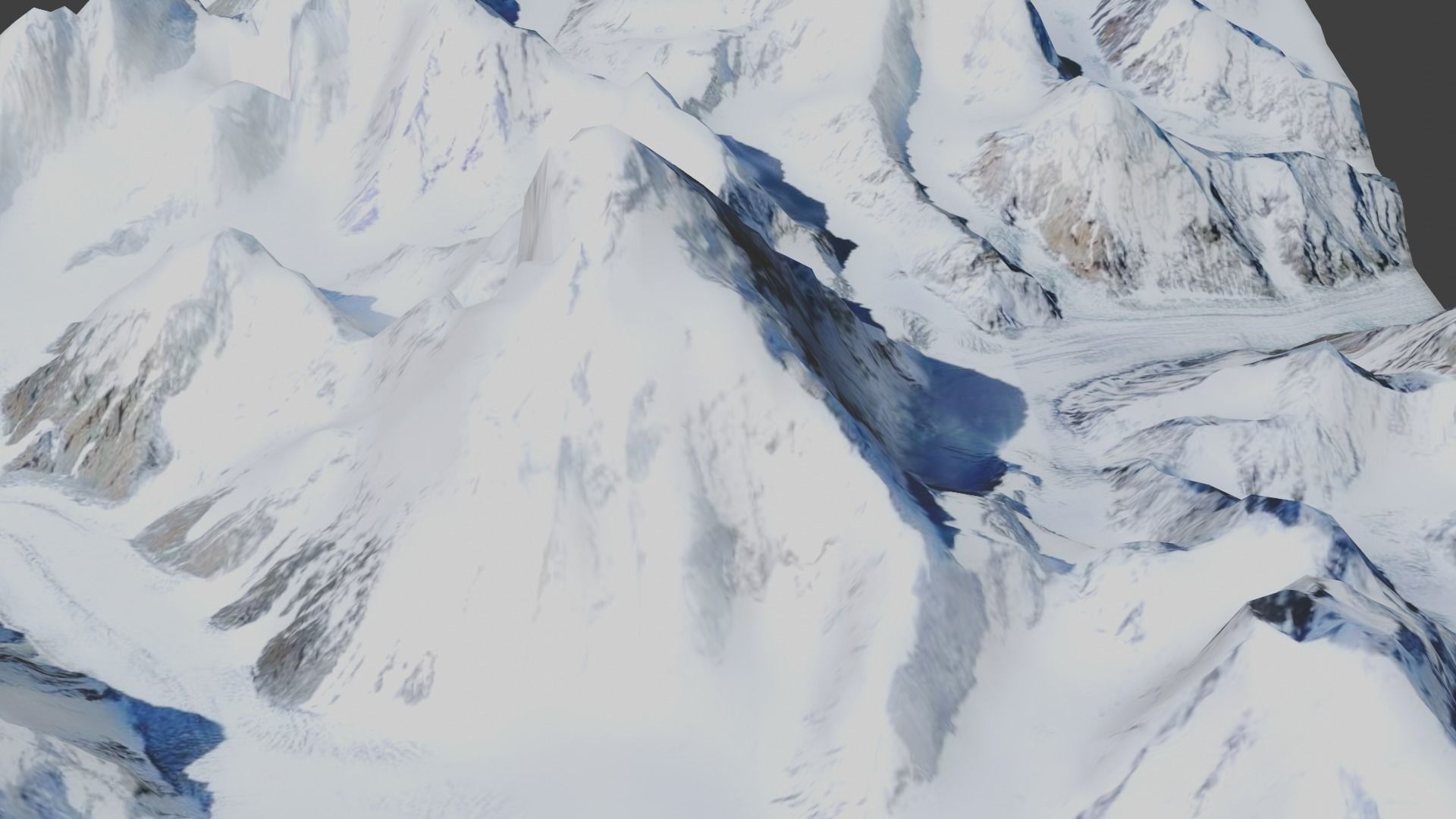K2 Mountain Low-poly 3D model_3