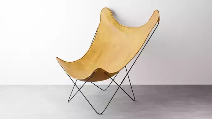 Leather butterfly chair