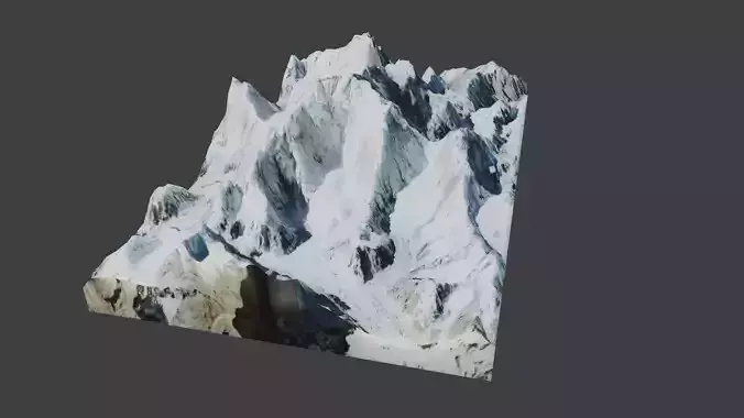 Kangchenjunga Mountain 3D model Kangchenjunga Mountain 3D model