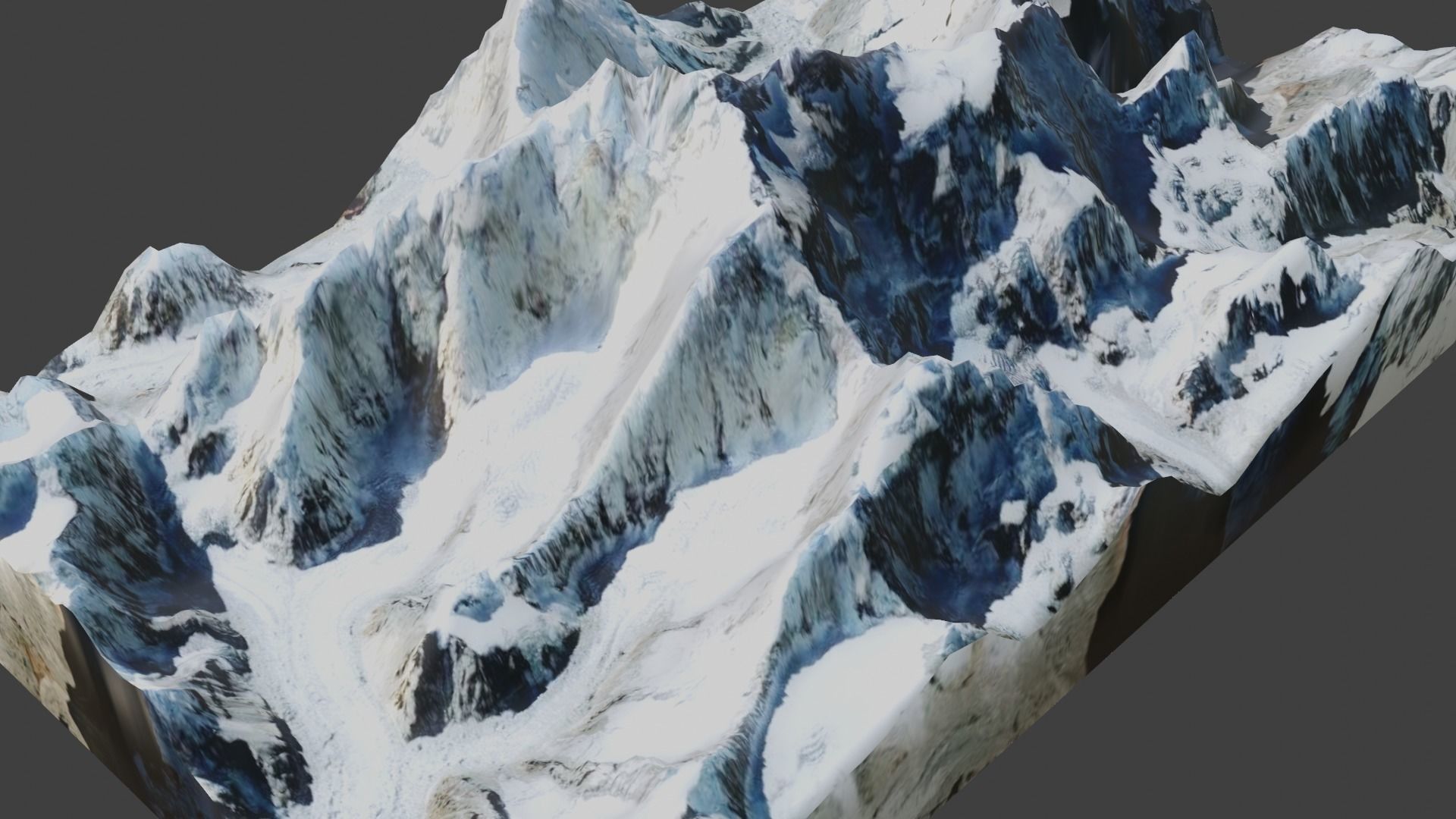 Kangchenjunga Mountain 3D model_2