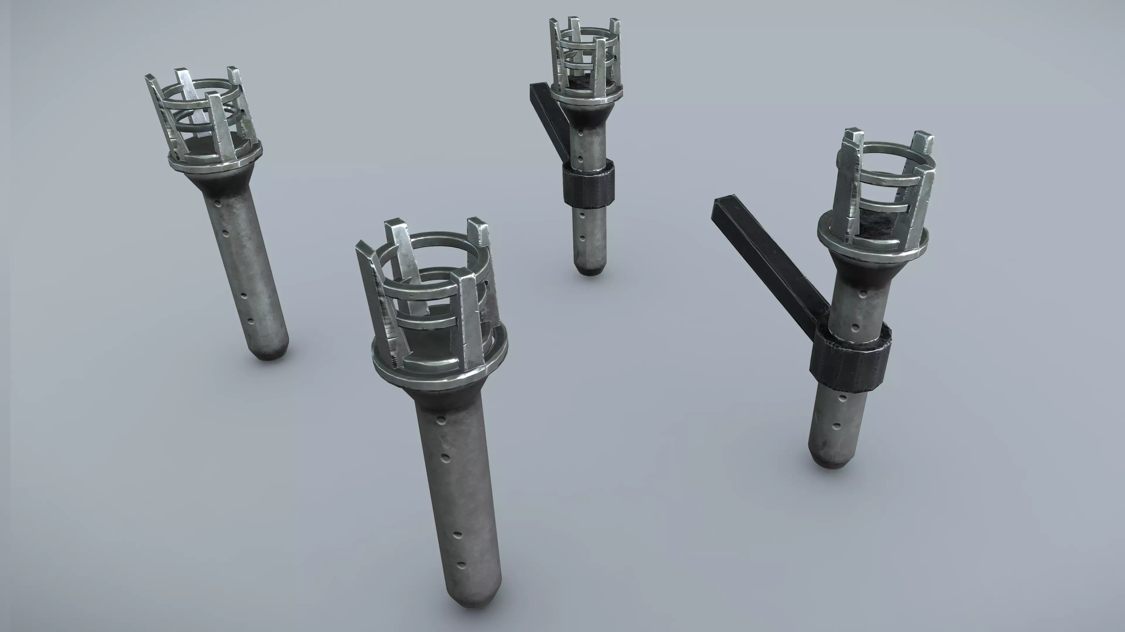 Stylized PBR Torches Pack Low-poly 3D model_0
