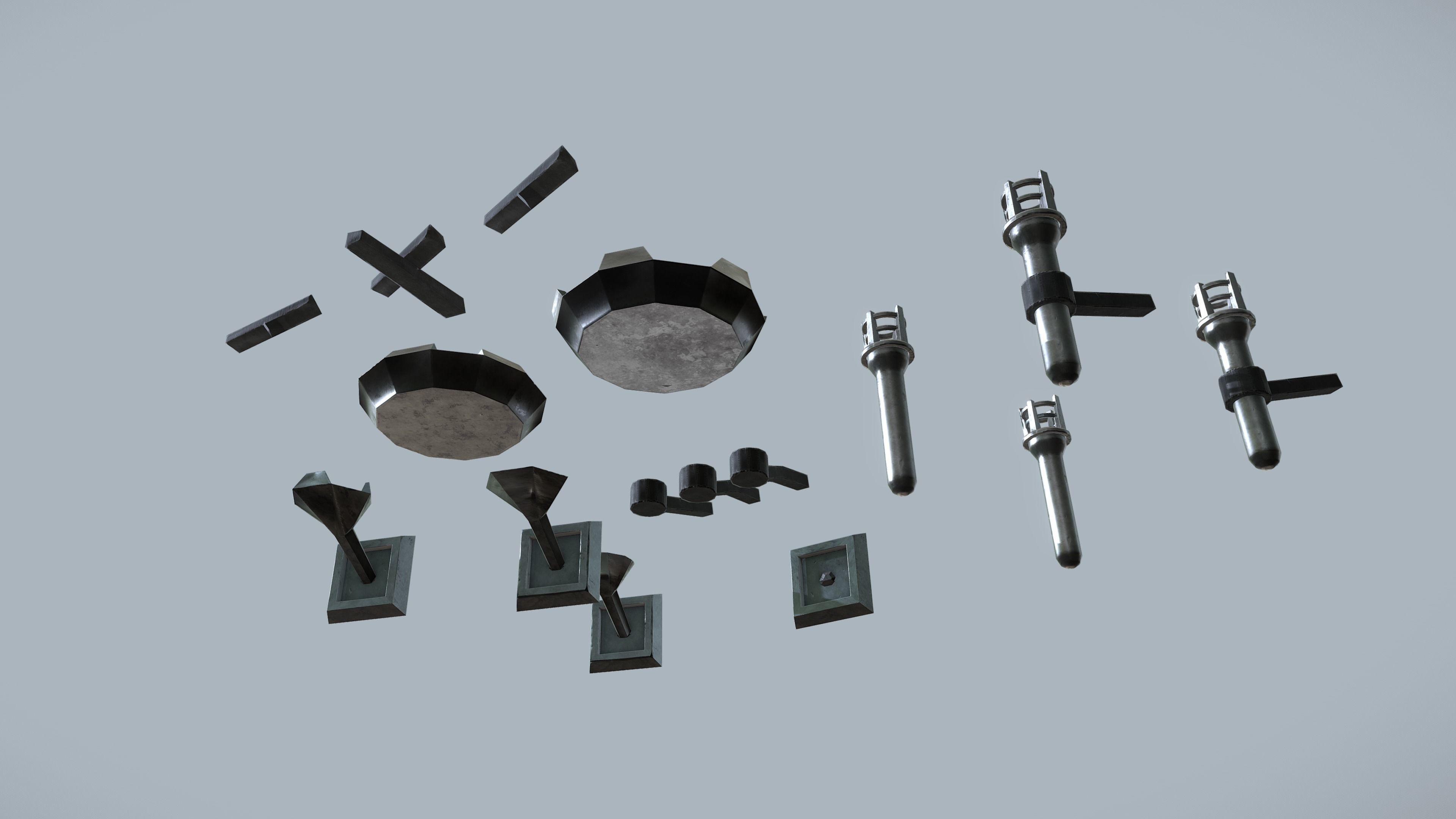 Stylized PBR Torches Pack Low-poly 3D model_9