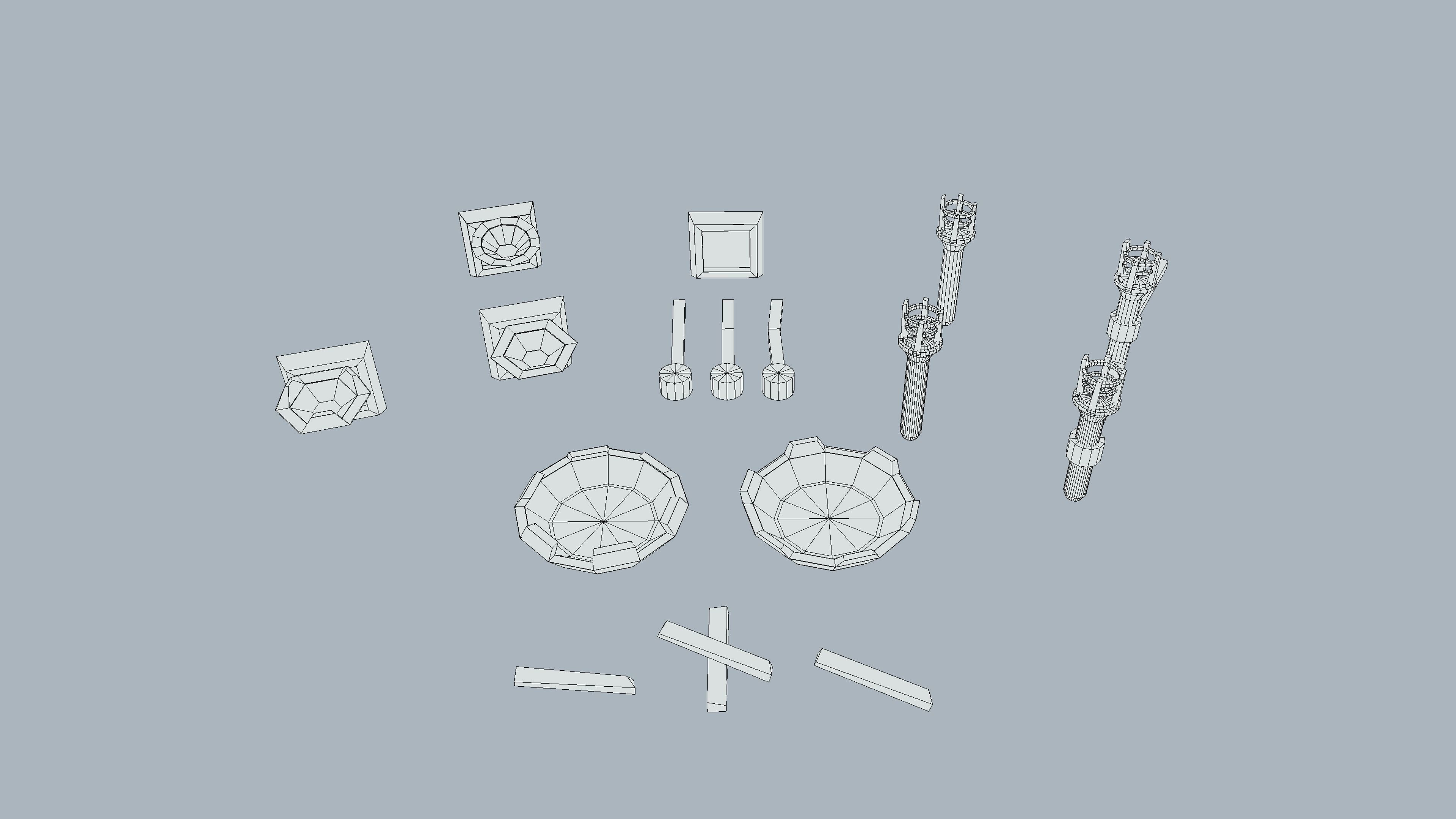 Stylized PBR Torches Pack Low-poly 3D model_2