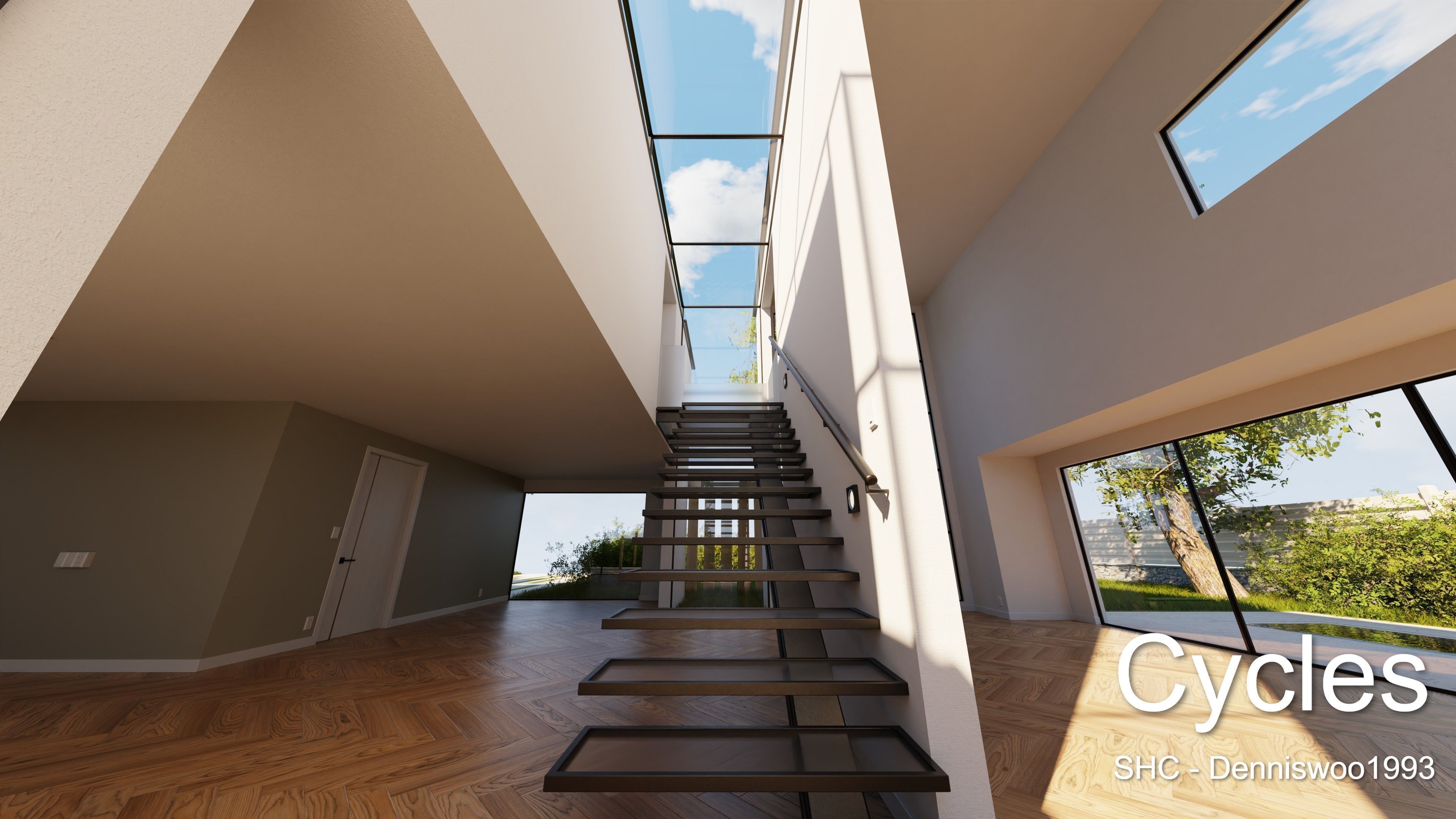 Modern villa 2021 Blender Eevee and Cycles 2 without furniture Low-poly 3D model_11