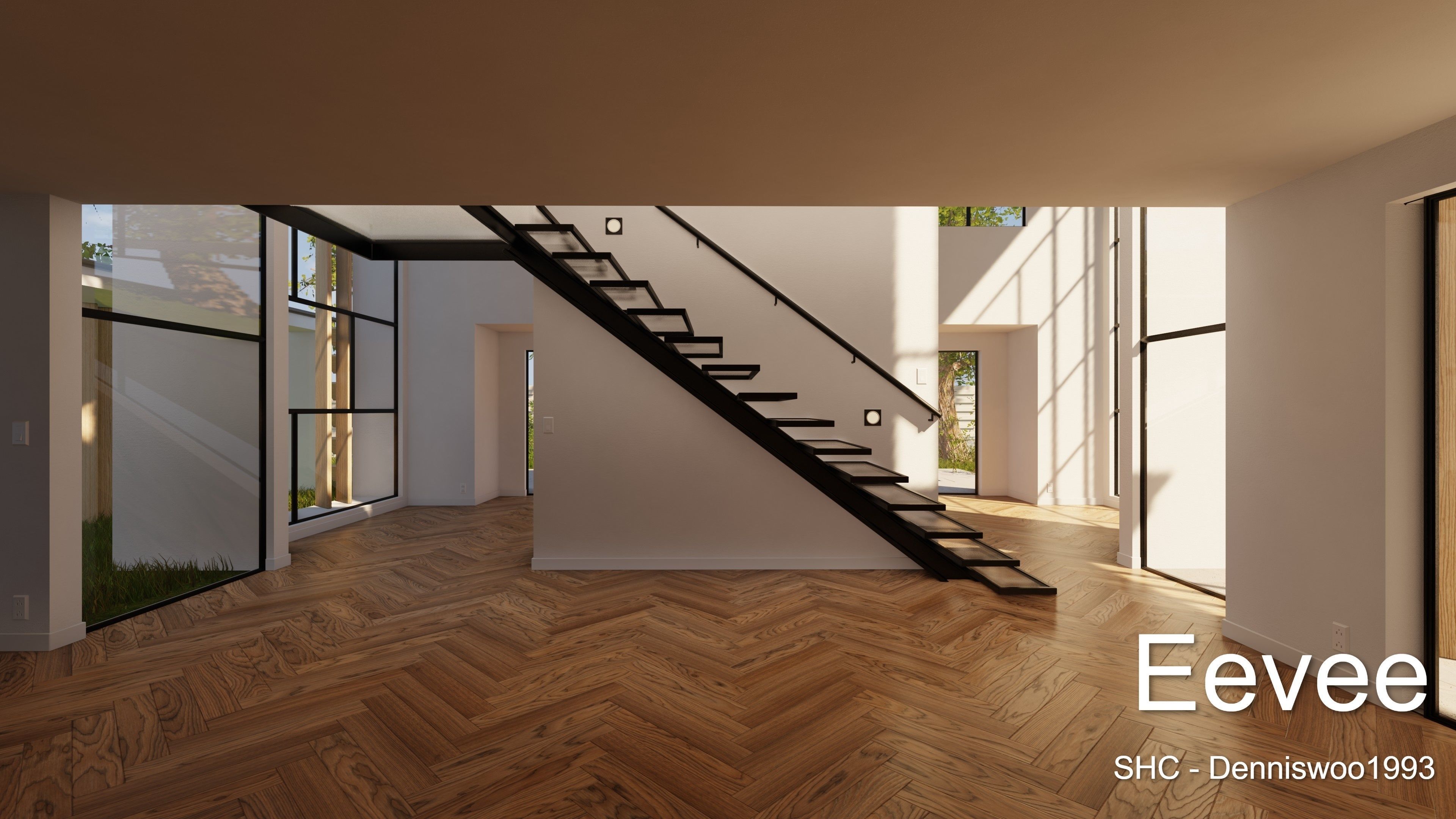 Modern villa 2021 Blender Eevee and Cycles 2 without furniture Low-poly 3D model_27