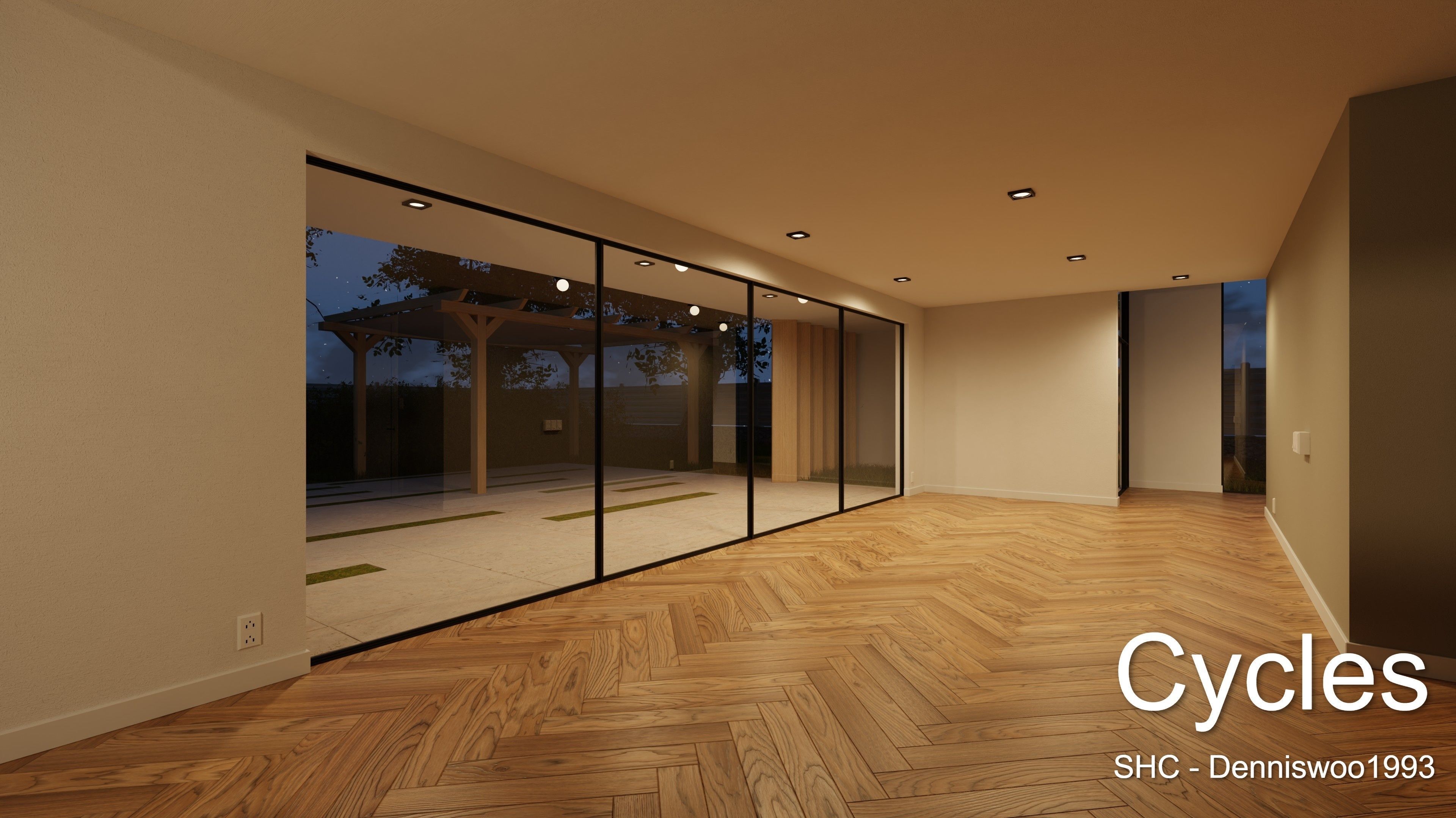 Modern villa 2021 Blender Eevee and Cycles 2 without furniture Low-poly 3D model_5