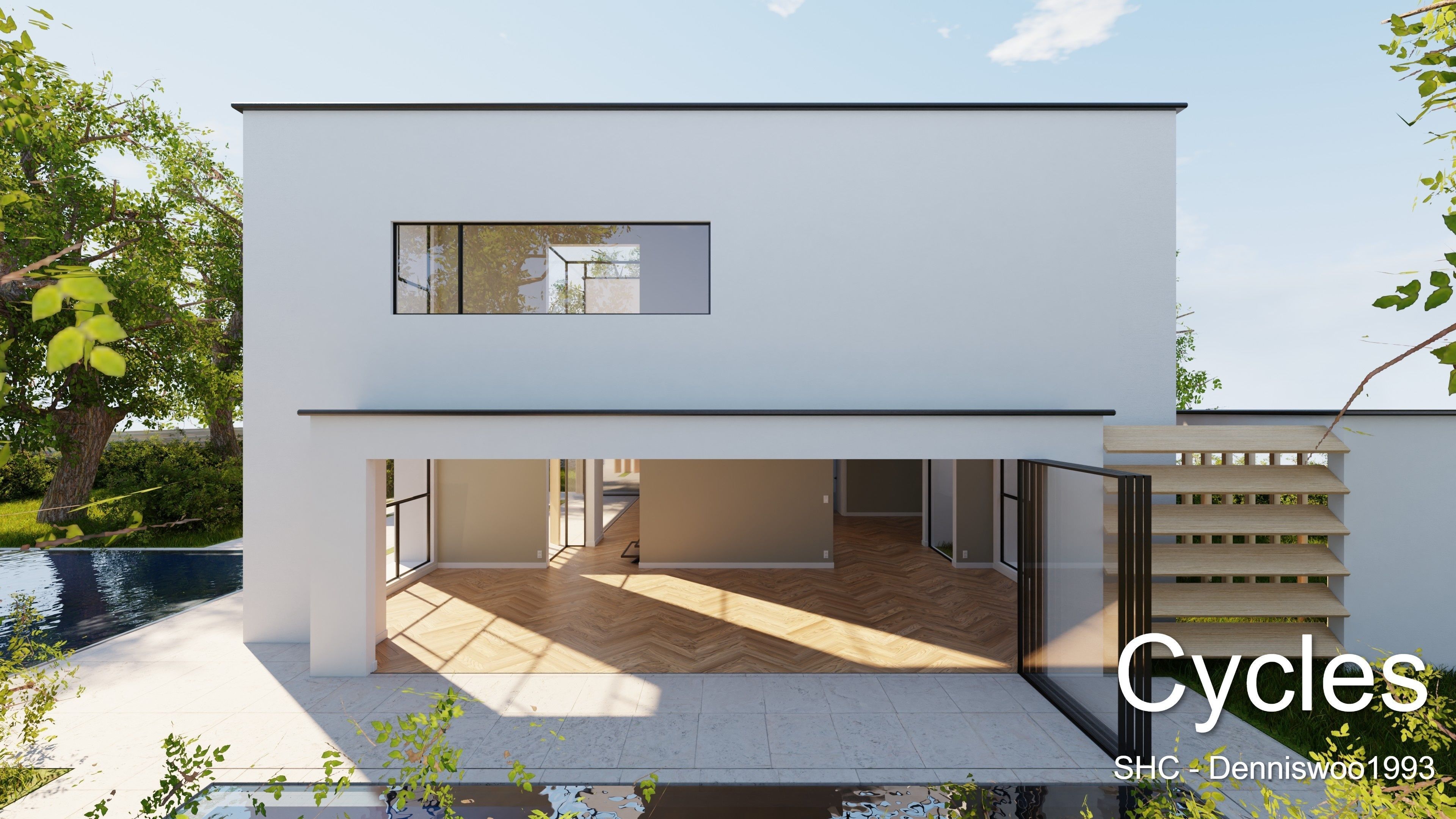 Modern villa 2021 Blender Eevee and Cycles 2 without furniture Low-poly 3D model_14