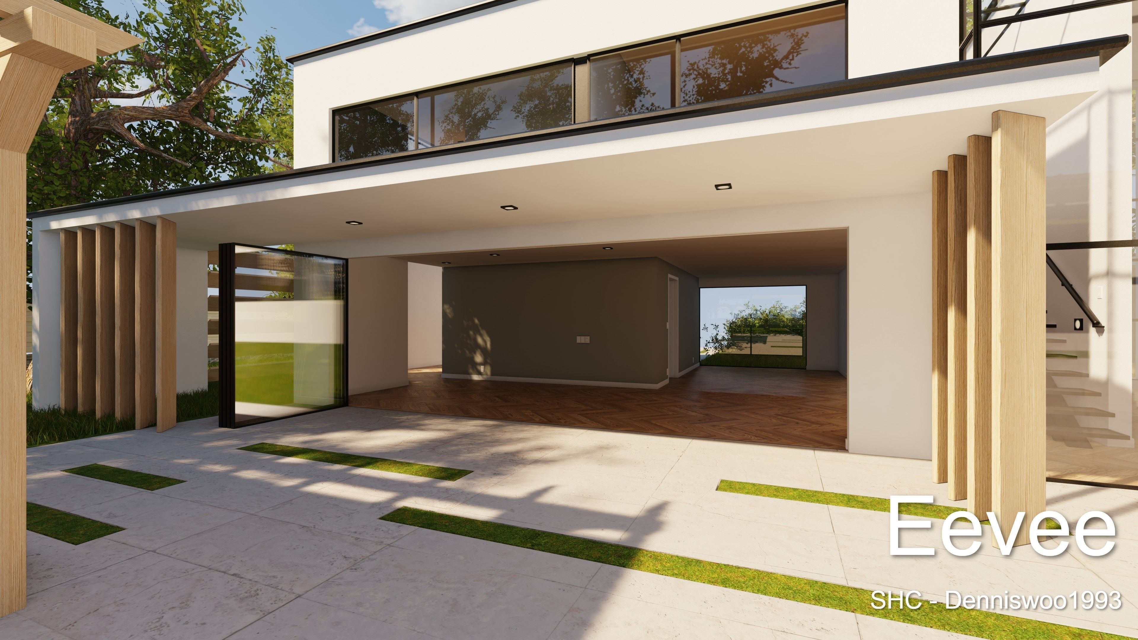Modern villa 2021 Blender Eevee and Cycles 2 without furniture Low-poly 3D model_21