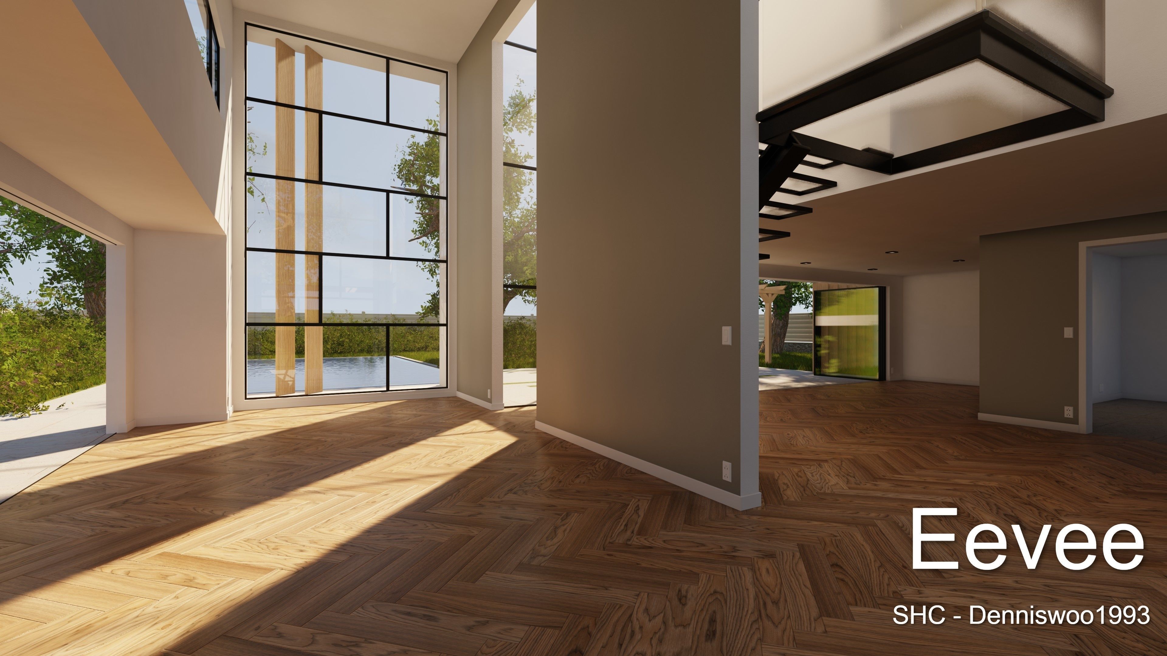 Modern villa 2021 Blender Eevee and Cycles 2 without furniture Low-poly 3D model_20