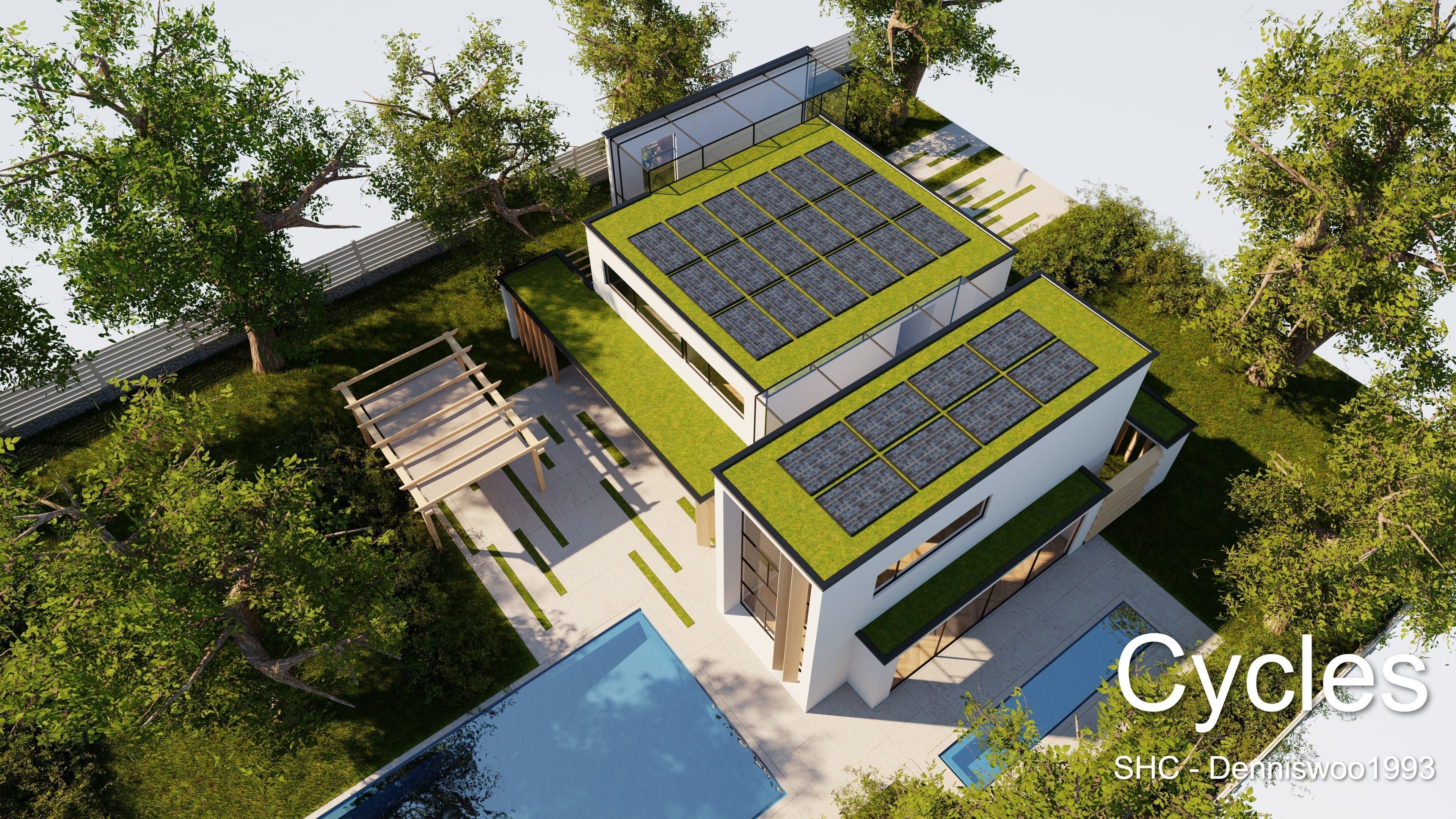 Modern villa 2021 Blender Eevee and Cycles 2 without furniture Low-poly 3D model_13