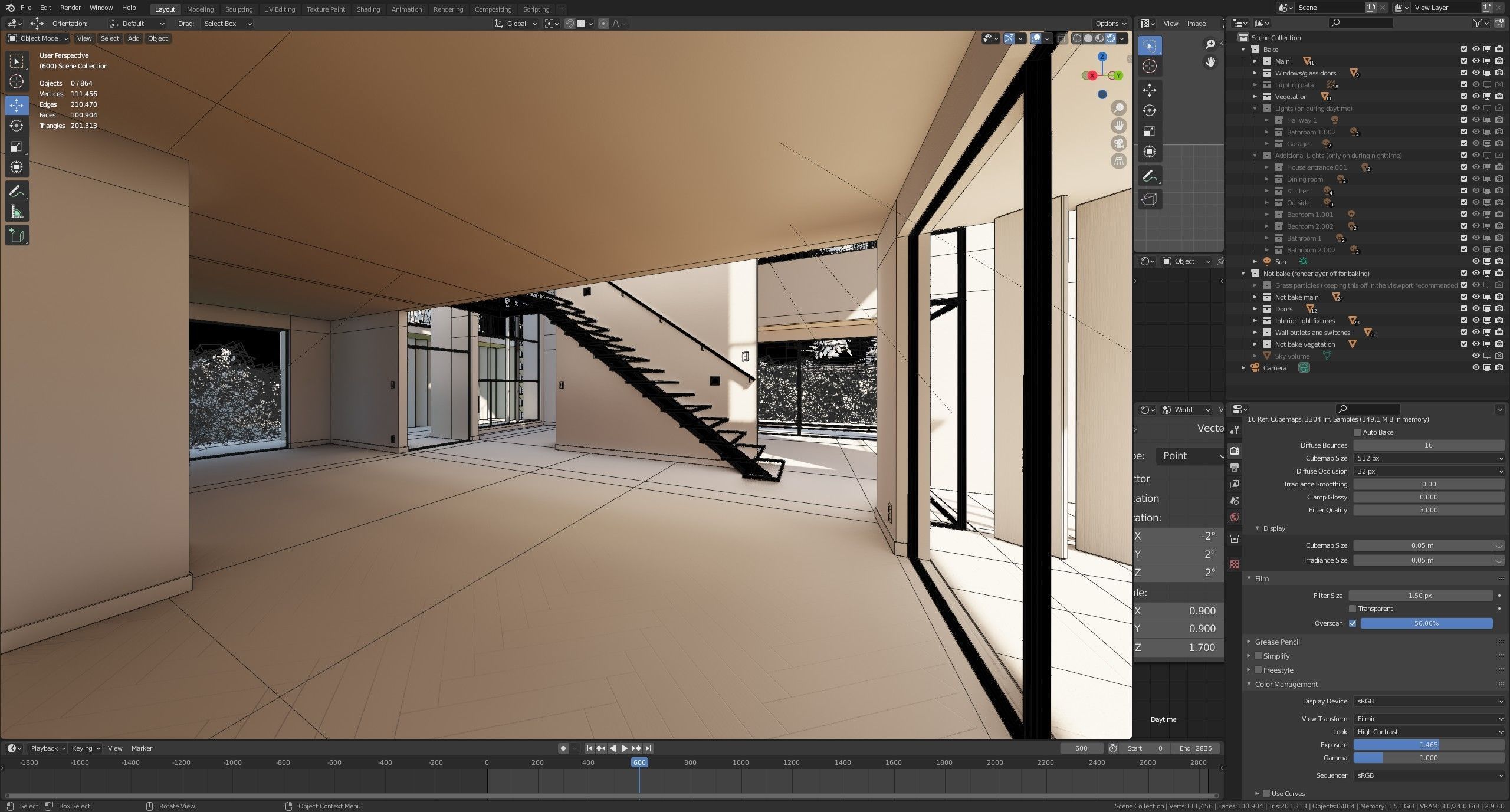 Modern villa 2021 Blender Eevee and Cycles 2 without furniture Low-poly 3D model_30