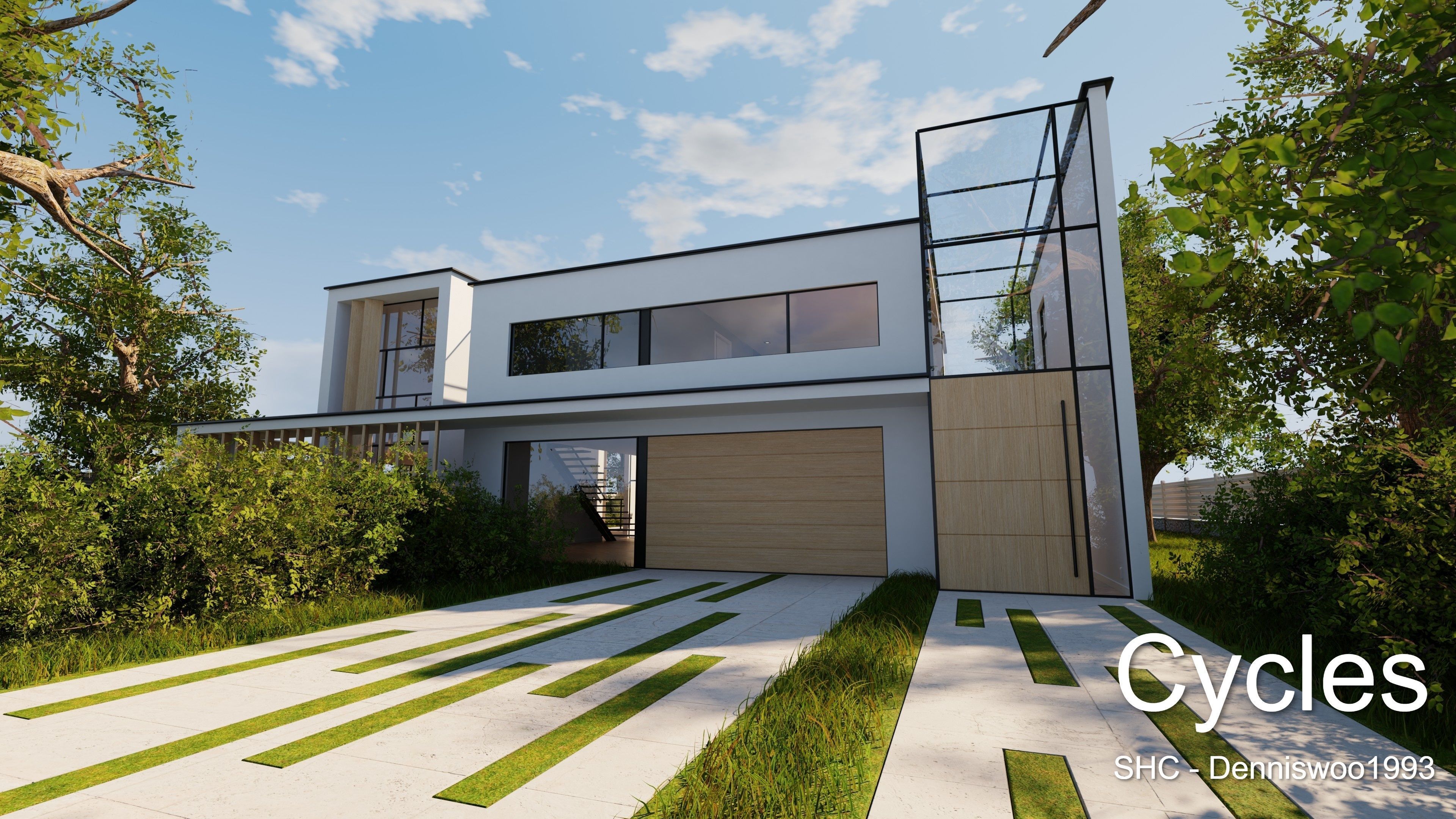 Modern villa 2021 Blender Eevee and Cycles 2 without furniture Low-poly 3D model_7