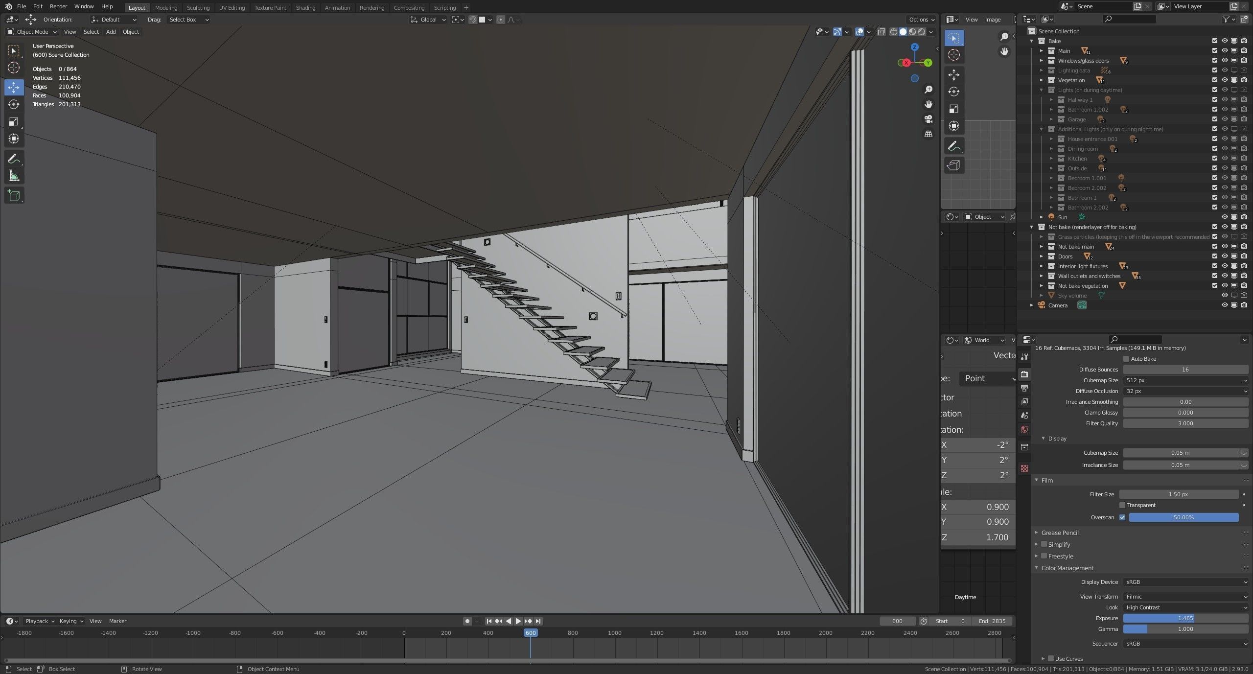 Modern villa 2021 Blender Eevee and Cycles 2 without furniture Low-poly 3D model_31